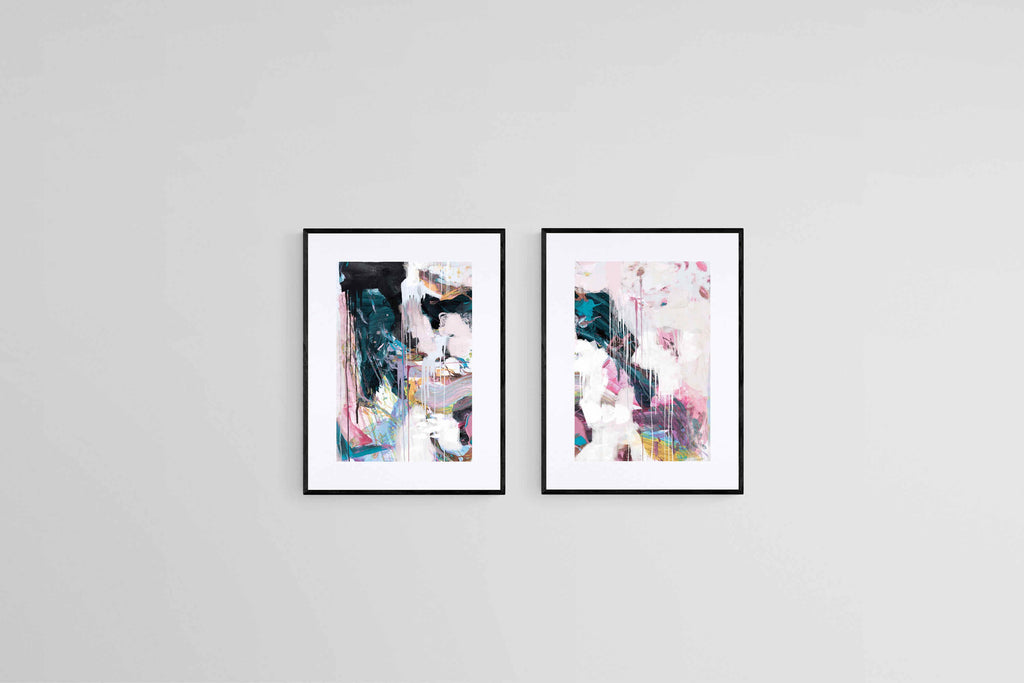 Time Set-Wall_Art-45 x 60cm (x2)-Framed Print-Black-Pixalot