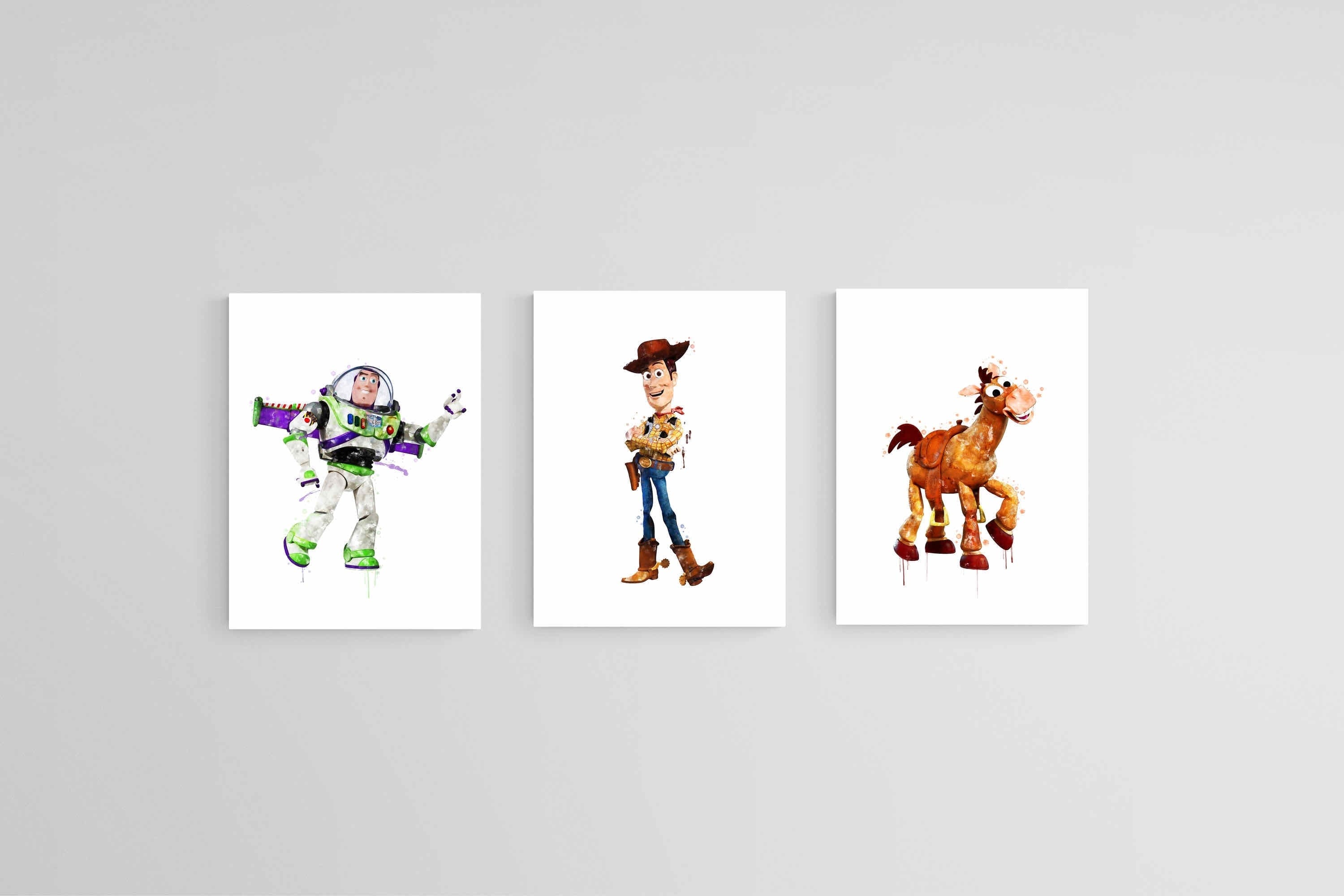 Toy Story Set of 3-Wall_Art-45 x 60cm (x3)-Mounted Canvas-No Frame-Pixalot