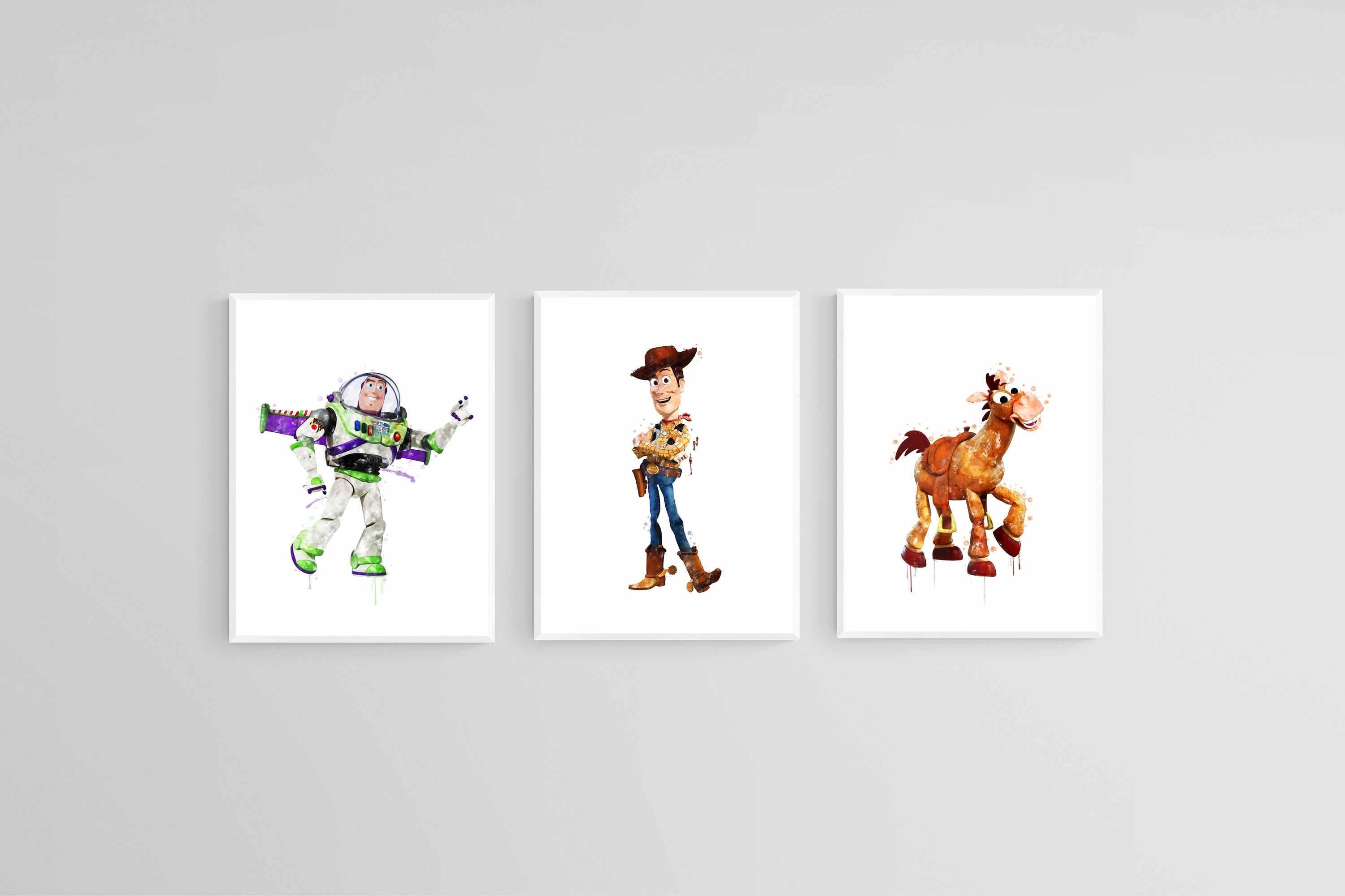 Toy Story Set of 3-Wall_Art-45 x 60cm (x3)-Mounted Canvas-White-Pixalot