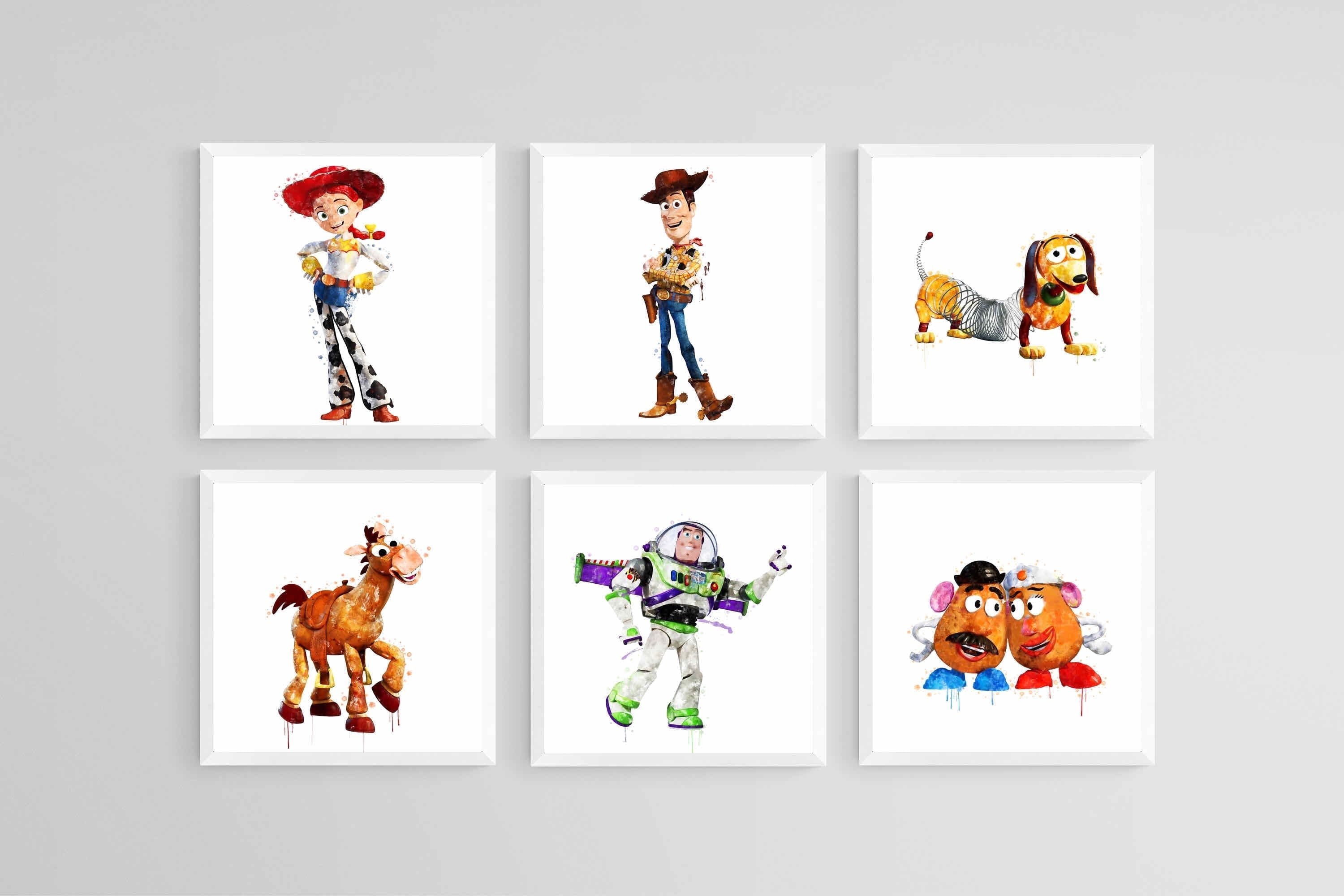 Toy Story Set of 6-Wall_Art-30 x 30cm (x6)-Mounted Canvas-White-Pixalot