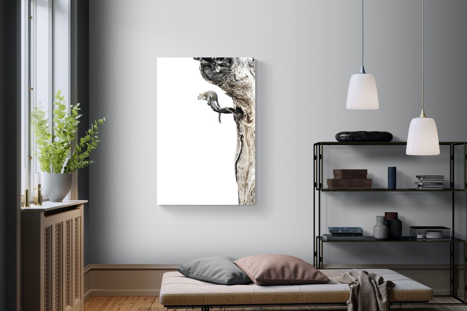 Tree Squirrel-Wall_Art-100 x 150cm-Mounted Canvas-No Frame-Pixalot