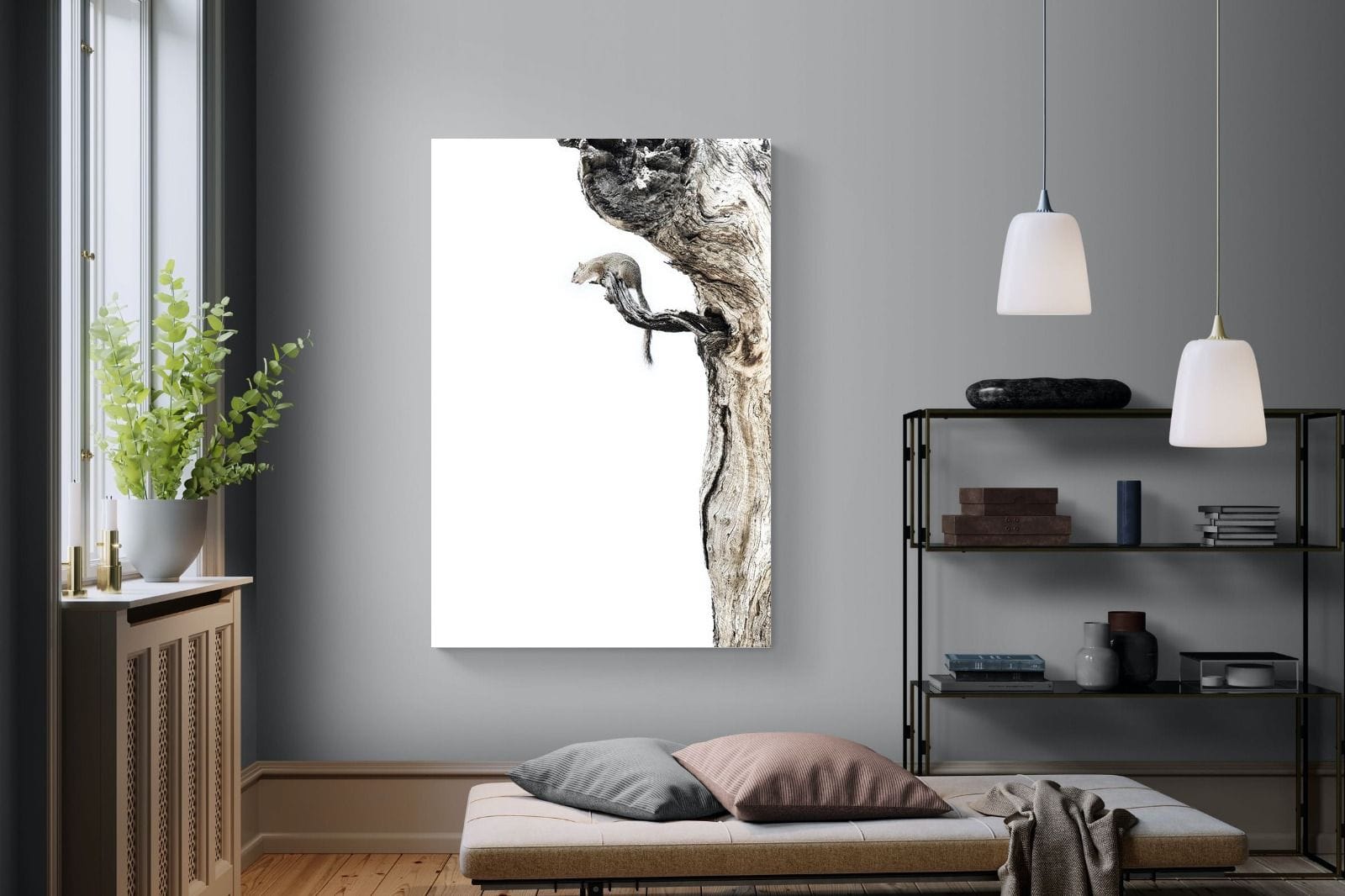 Tree Squirrel-Wall_Art-120 x 180cm-Mounted Canvas-No Frame-Pixalot