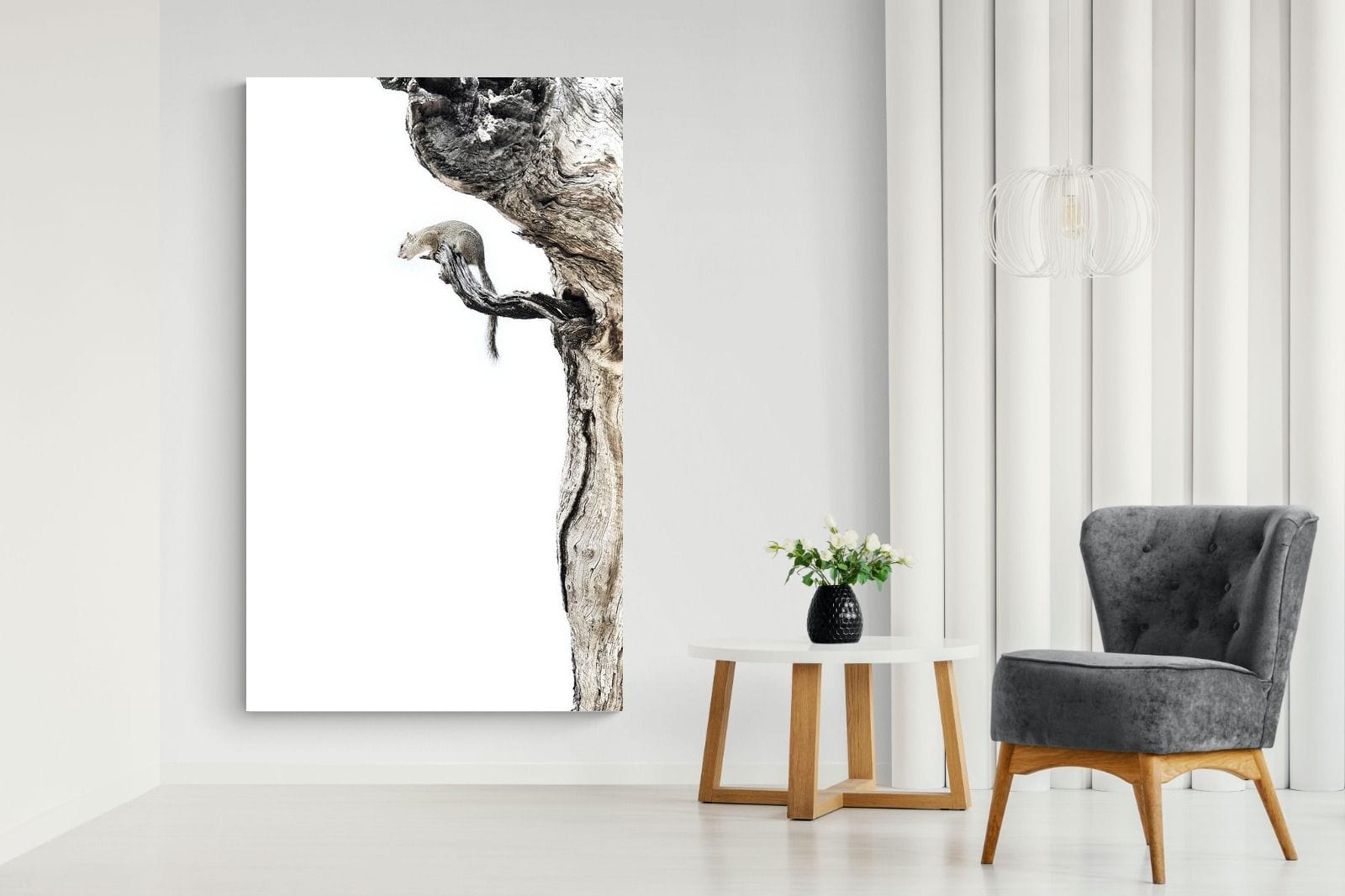 Tree Squirrel-Wall_Art-130 x 220cm-Mounted Canvas-No Frame-Pixalot