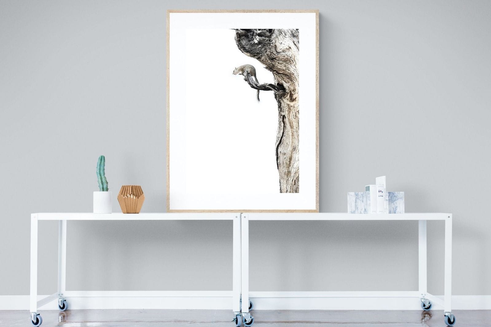 Tree Squirrel-Wall_Art-90 x 120cm-Framed Print-Wood-Pixalot