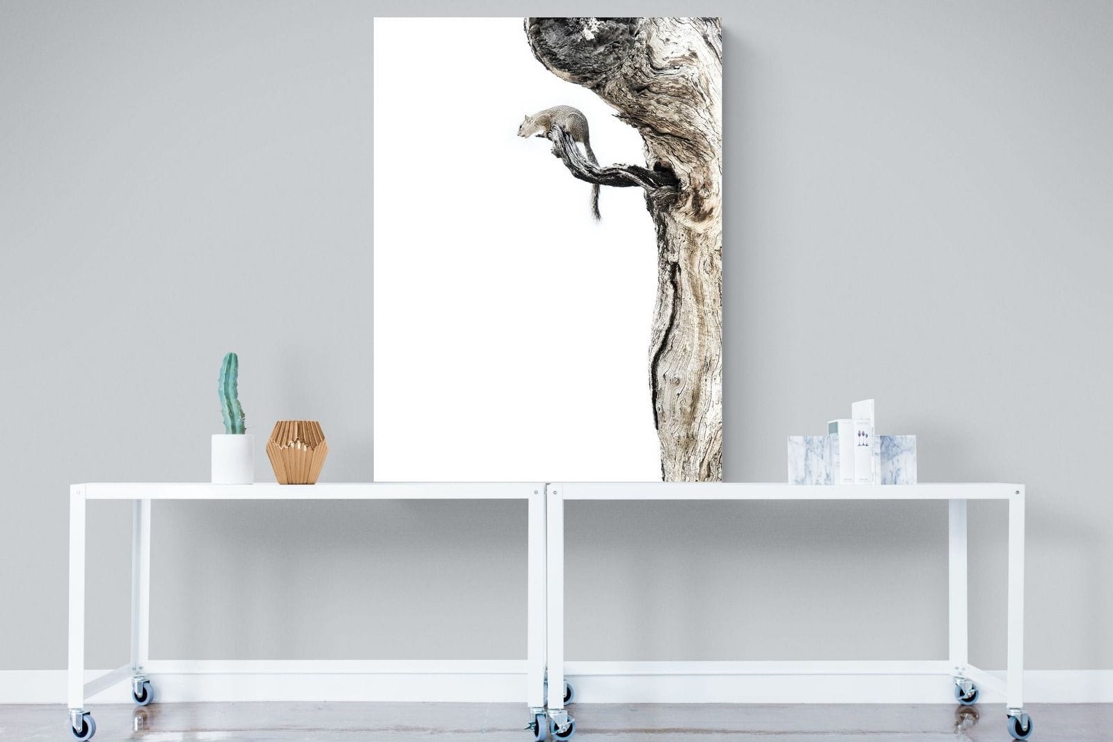 Tree Squirrel-Wall_Art-90 x 120cm-Mounted Canvas-No Frame-Pixalot