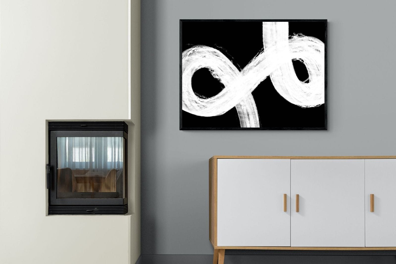 Trouble-Wall_Art-100 x 75cm-Mounted Canvas-Black-Pixalot