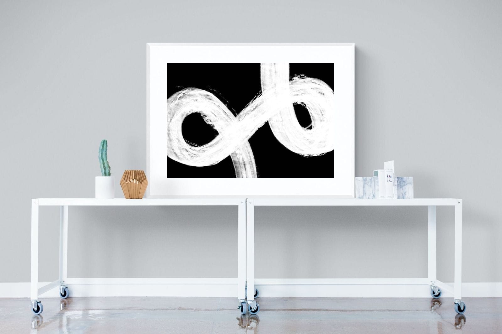 Trouble-Wall_Art-120 x 90cm-Framed Print-White-Pixalot