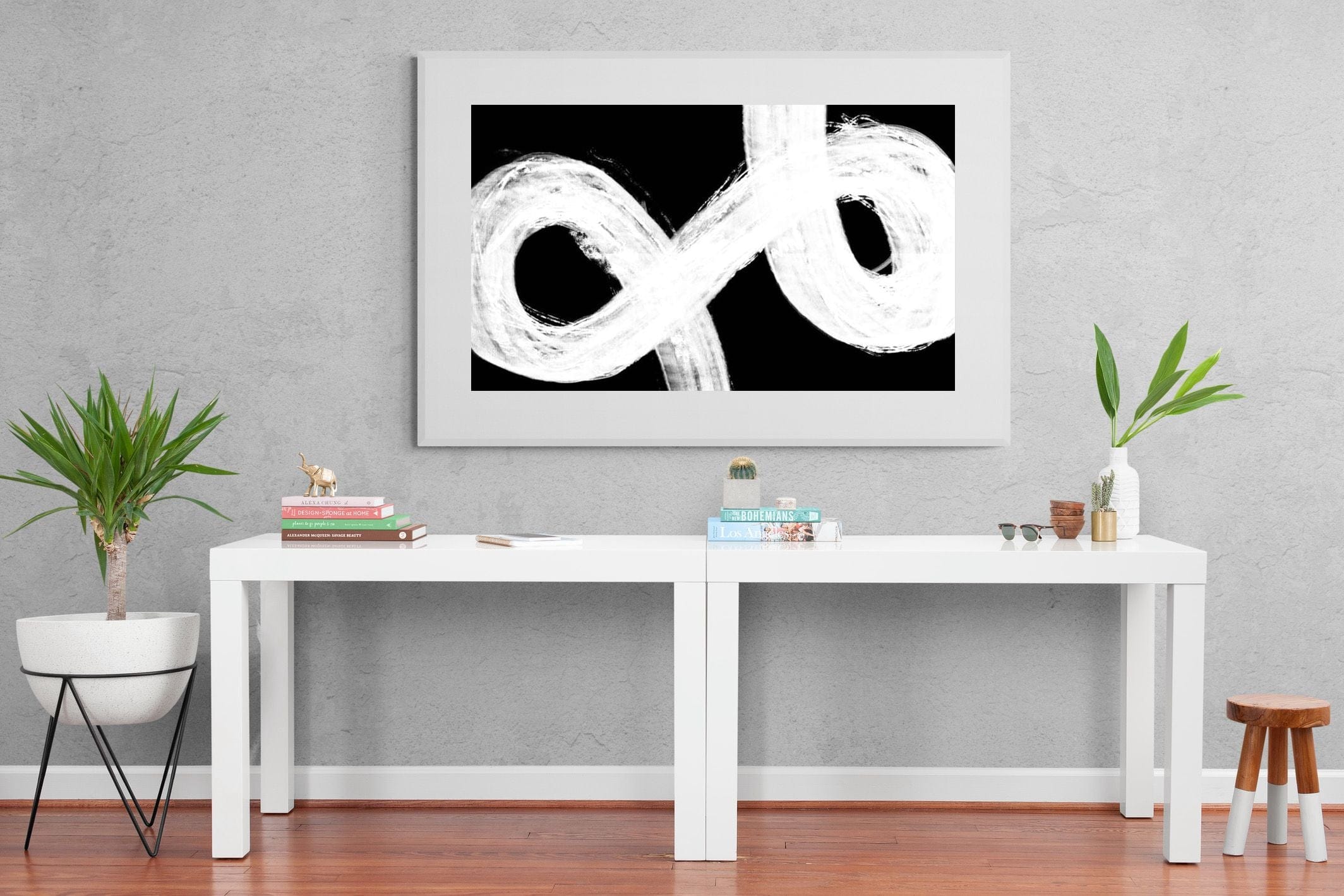Trouble-Wall_Art-150 x 100cm-Framed Print-White-Pixalot