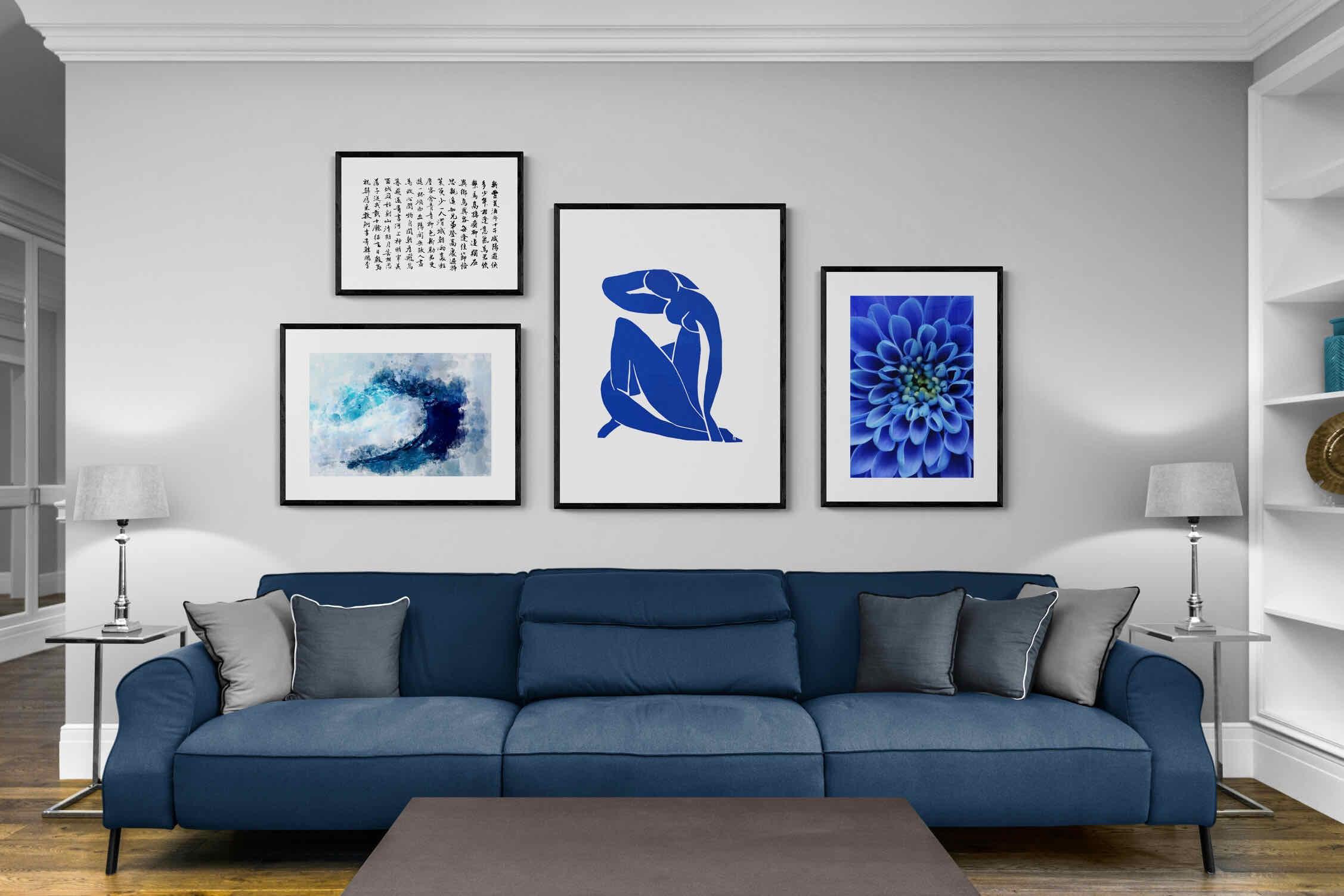 True Blue Gallery Wall Set-Wall_Art-Framed Print-Black-Pixalot
