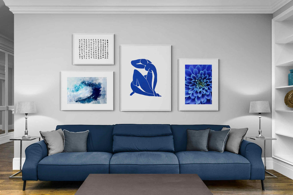 True Blue Gallery Wall Set-Wall_Art-Framed Print-White-Pixalot