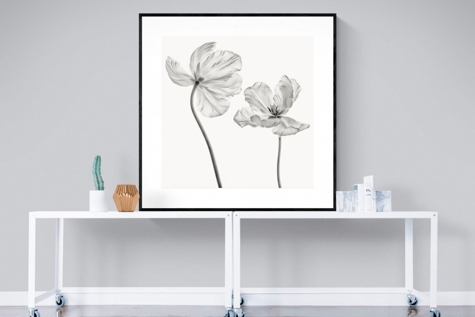 Tulip-Wall_Art-120 x 120cm-Framed Print-Black-Pixalot