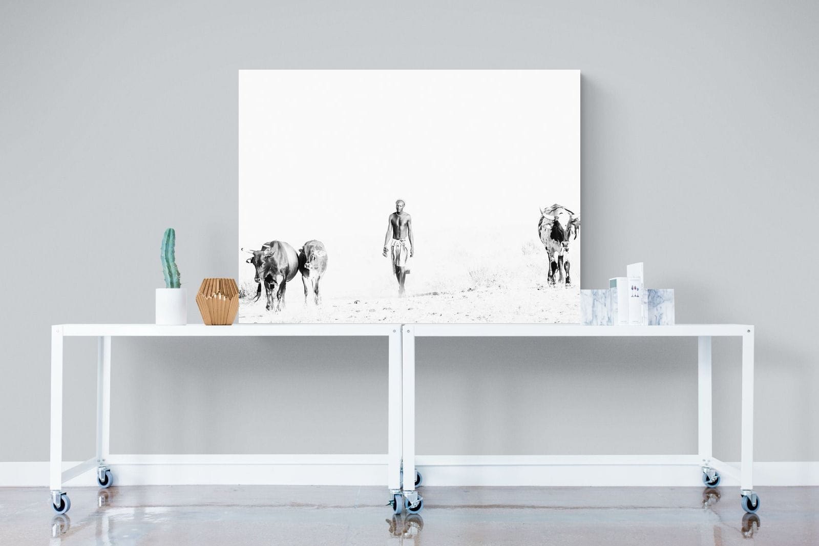 Turkana Herdsman-Wall_Art-120 x 90cm-Mounted Canvas-No Frame-Pixalot