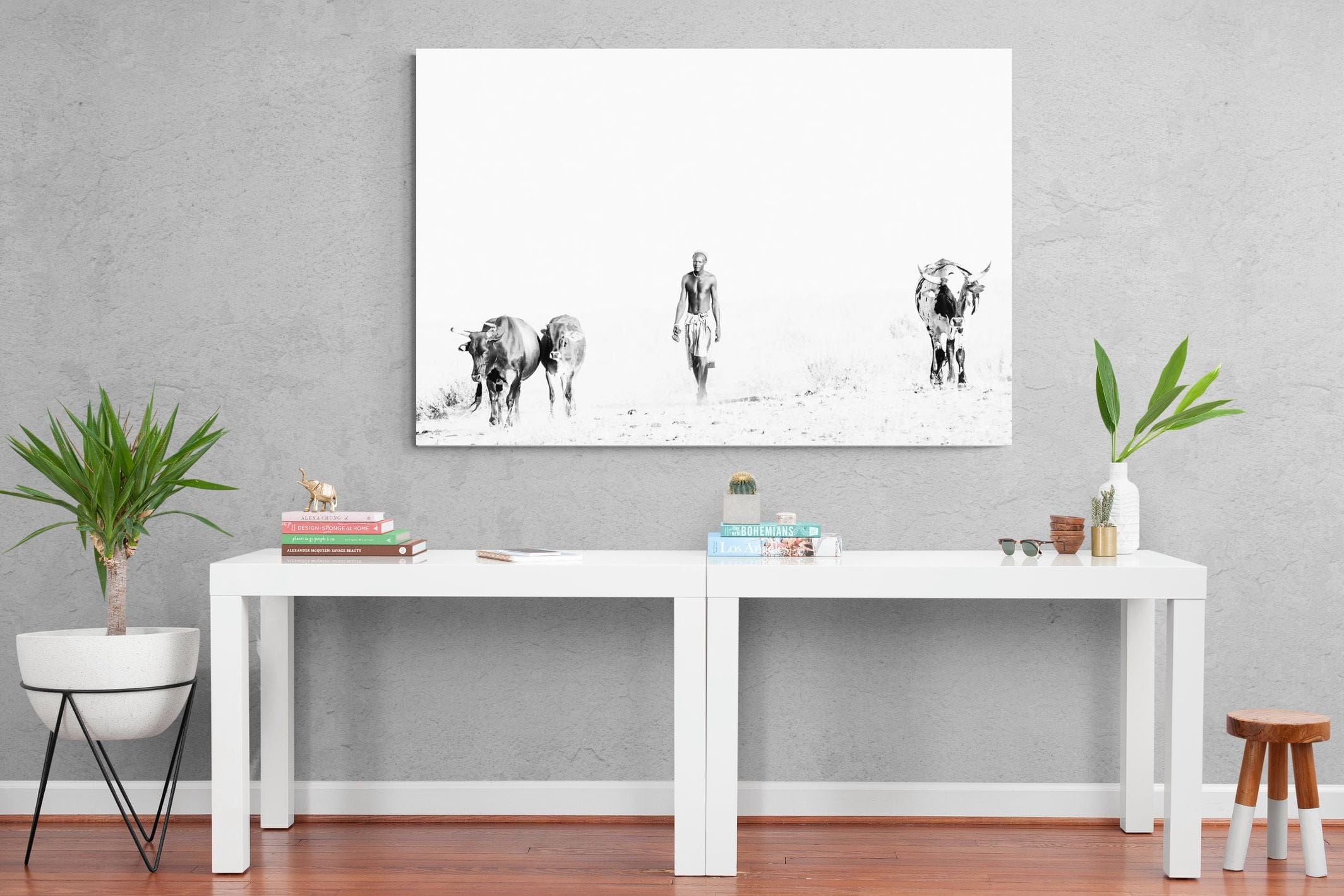 Turkana Herdsman-Wall_Art-150 x 100cm-Mounted Canvas-No Frame-Pixalot