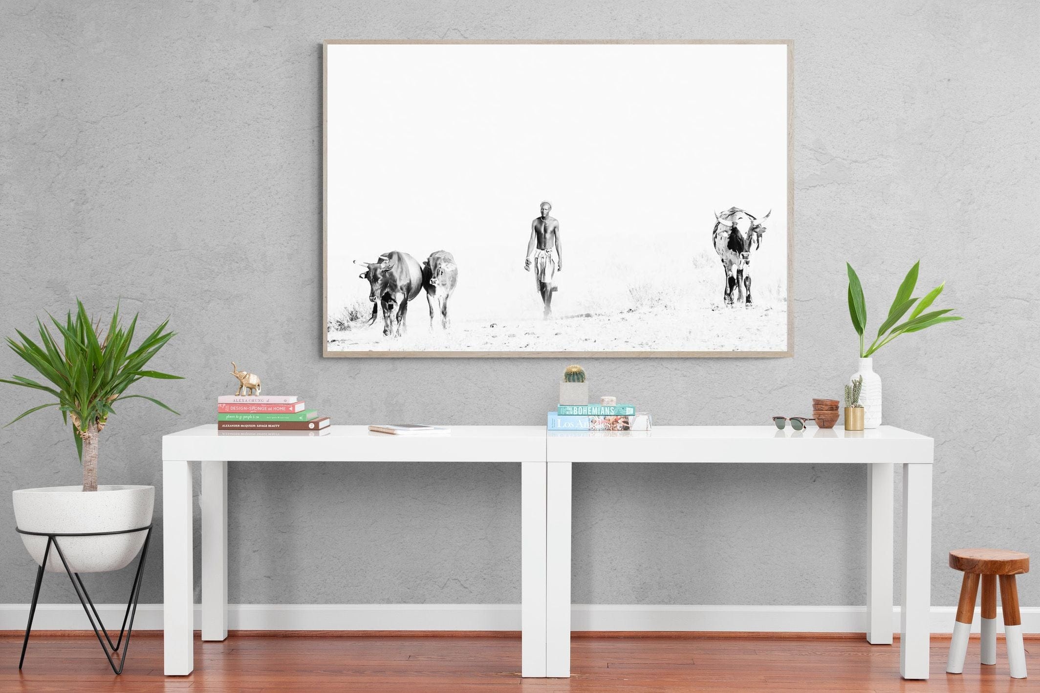 Turkana Herdsman-Wall_Art-150 x 100cm-Mounted Canvas-Wood-Pixalot