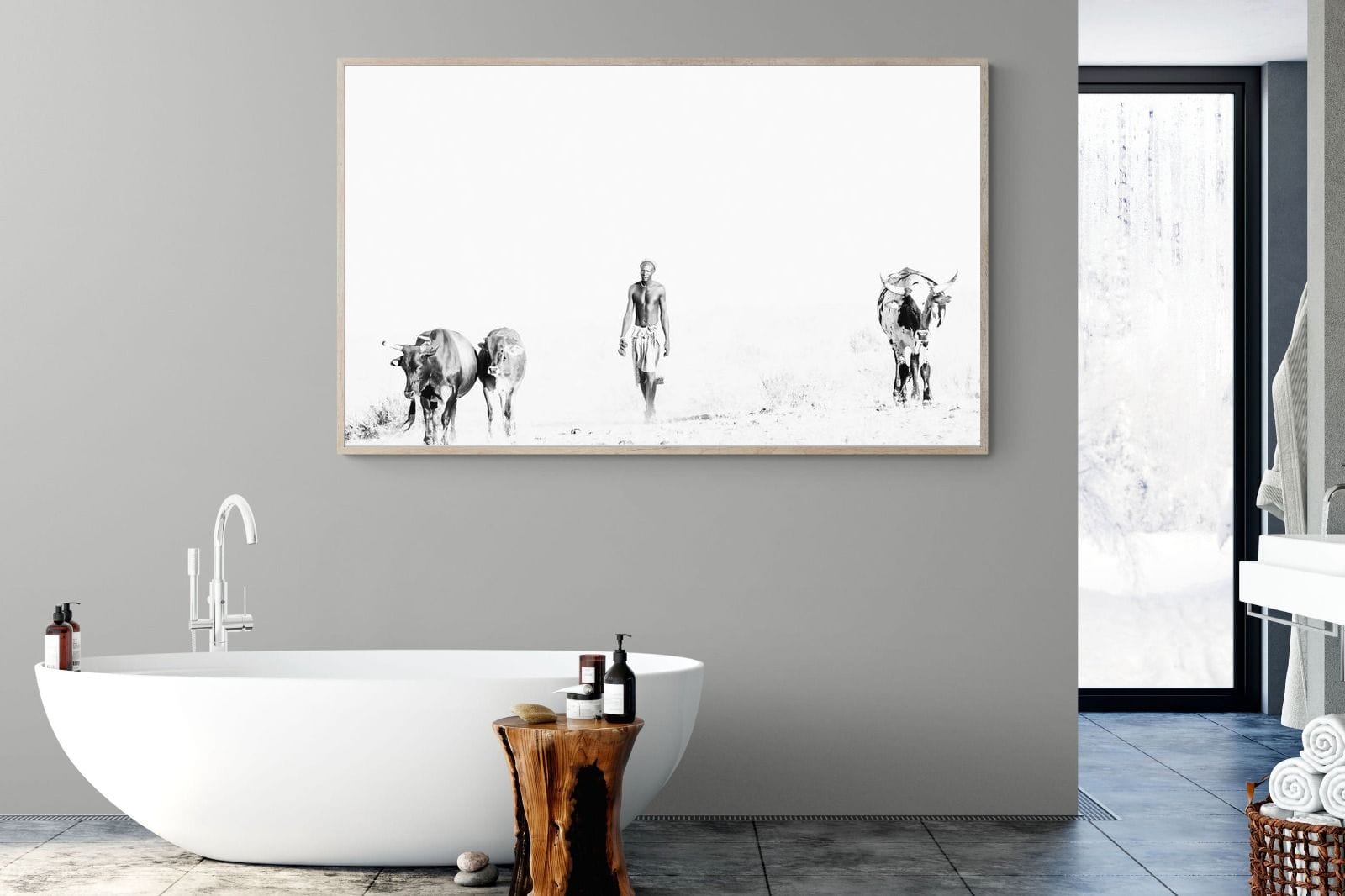Turkana Herdsman-Wall_Art-180 x 110cm-Mounted Canvas-Wood-Pixalot