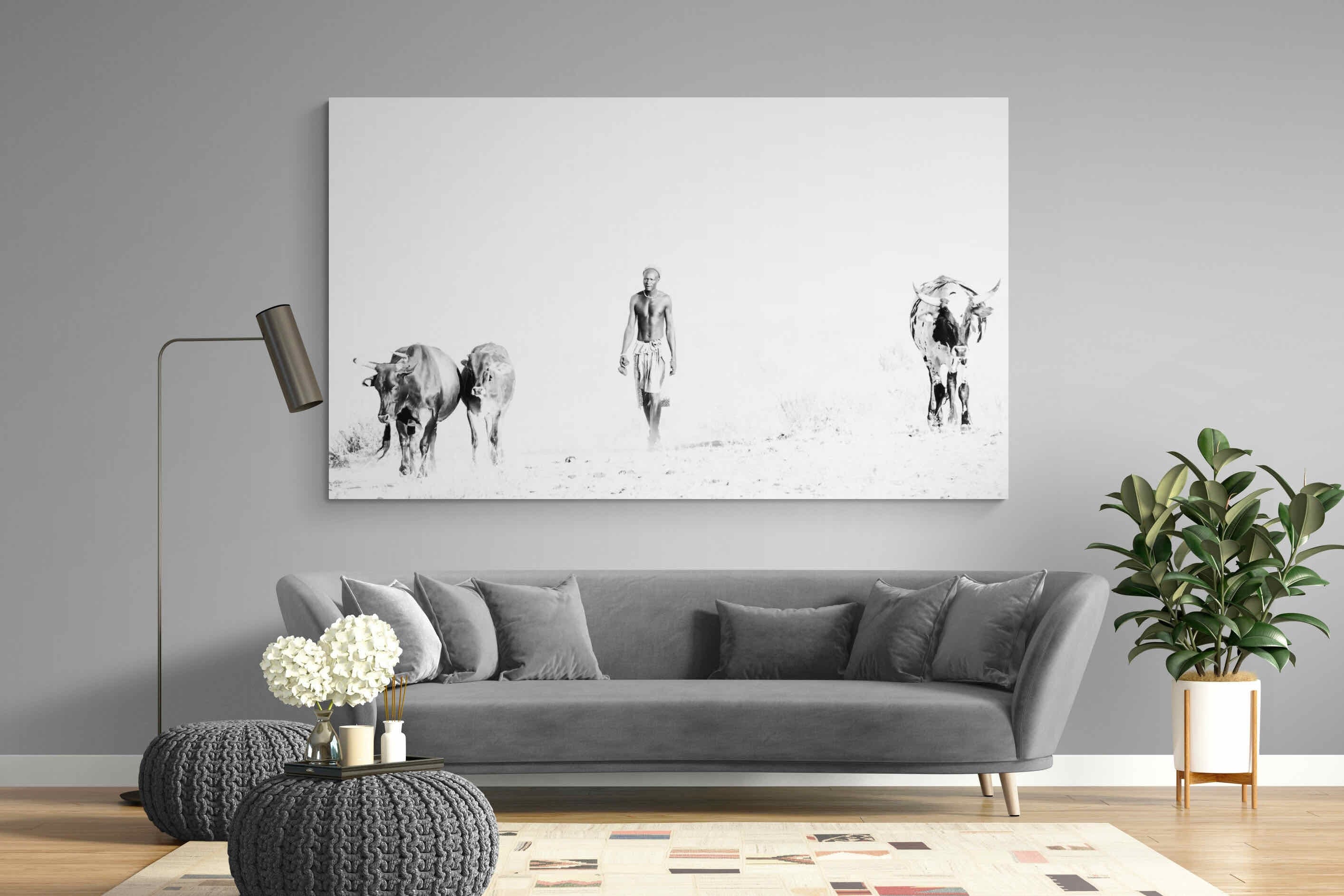 Turkana Herdsman-Wall_Art-220 x 130cm-Mounted Canvas-No Frame-Pixalot