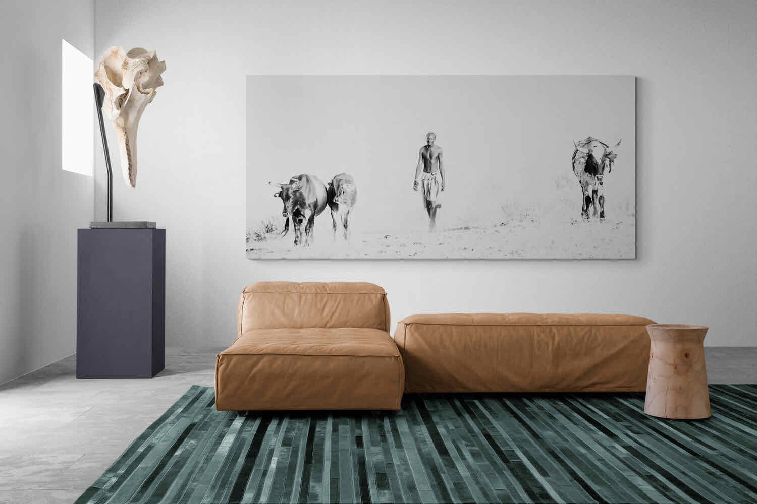 Turkana Herdsman-Wall_Art-275 x 130cm-Mounted Canvas-No Frame-Pixalot