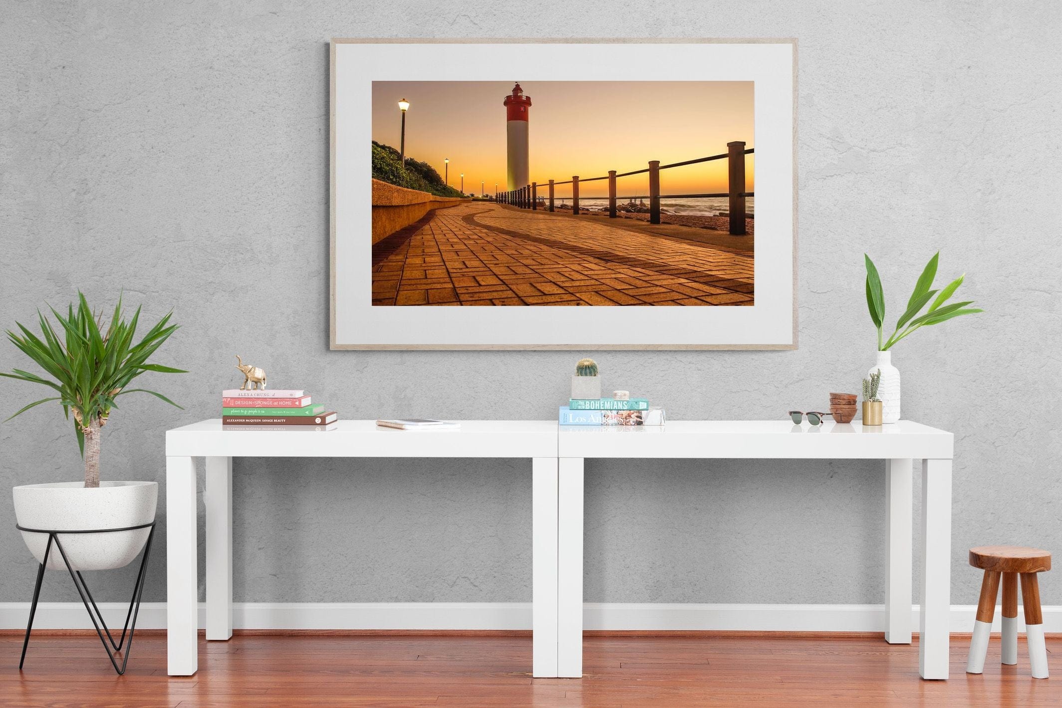 Umhlanga Promenade-Wall_Art-150 x 100cm-Framed Print-Wood-Pixalot