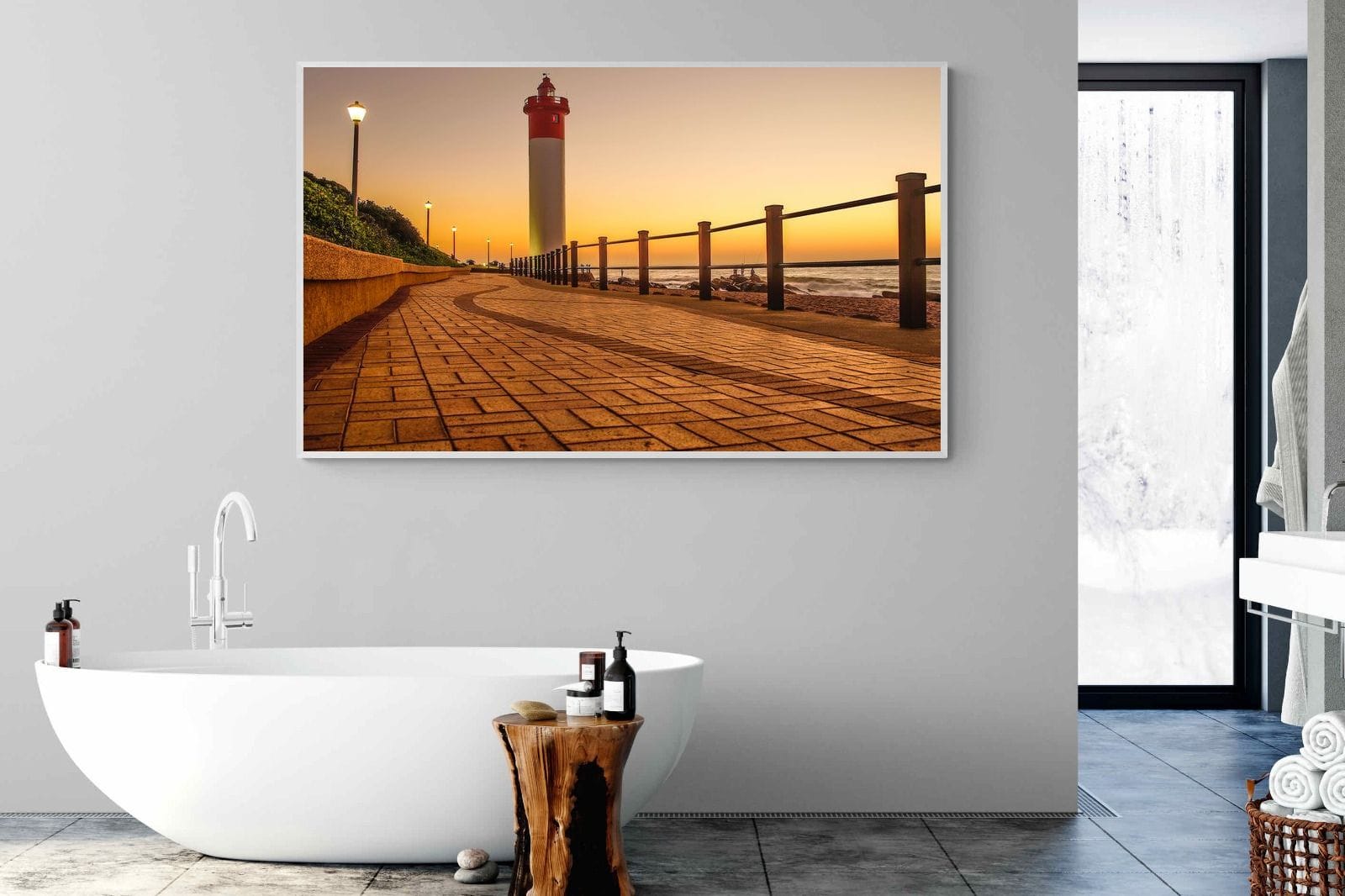 Umhlanga Promenade-Wall_Art-180 x 110cm-Mounted Canvas-White-Pixalot