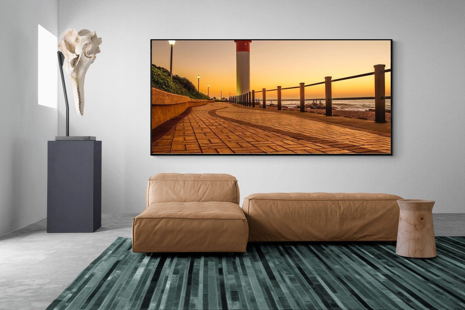 Umhlanga Promenade-Wall_Art-275 x 130cm-Mounted Canvas-Black-Pixalot