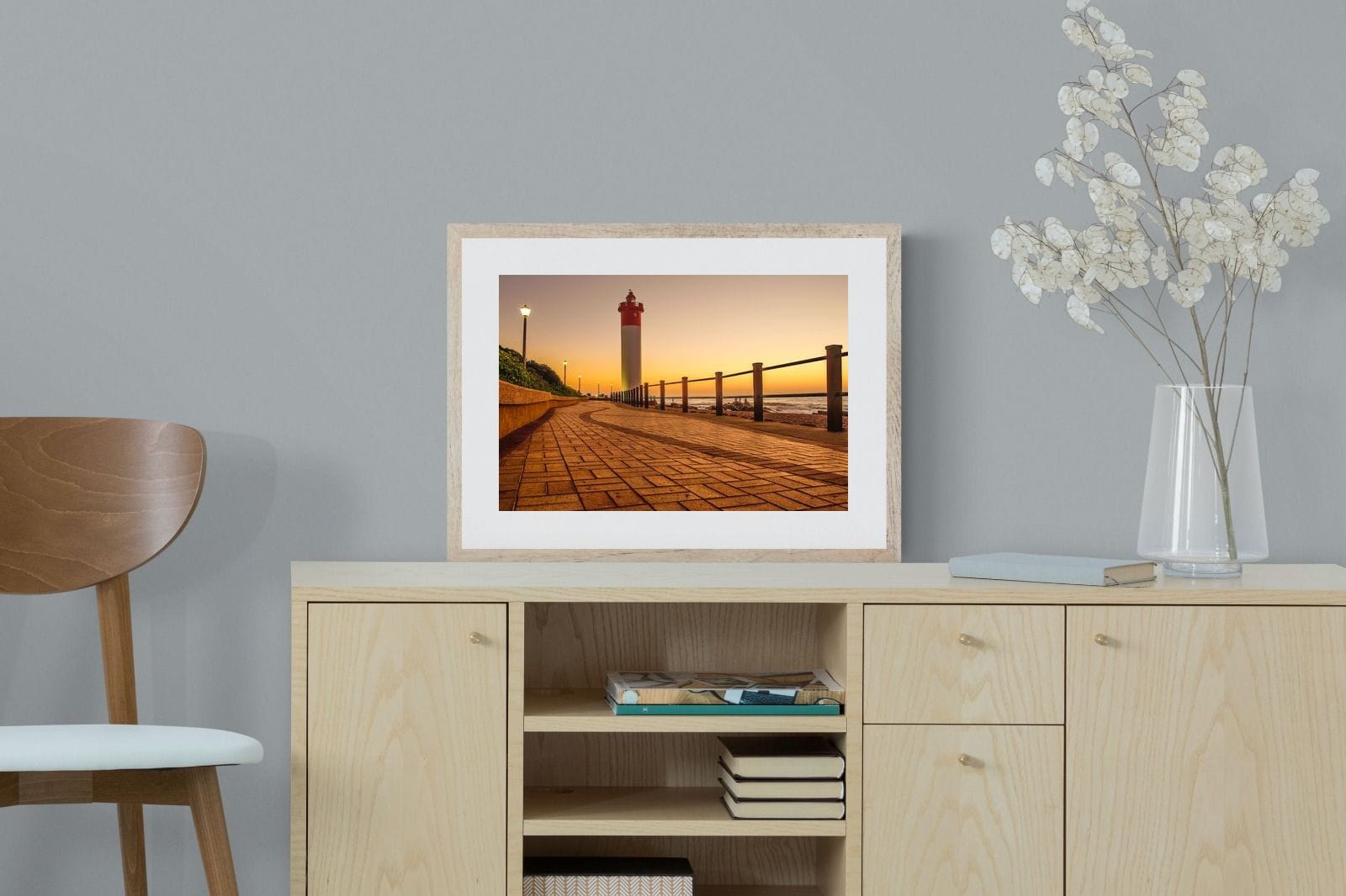 Umhlanga Promenade-Wall_Art-60 x 45cm-Framed Print-Wood-Pixalot