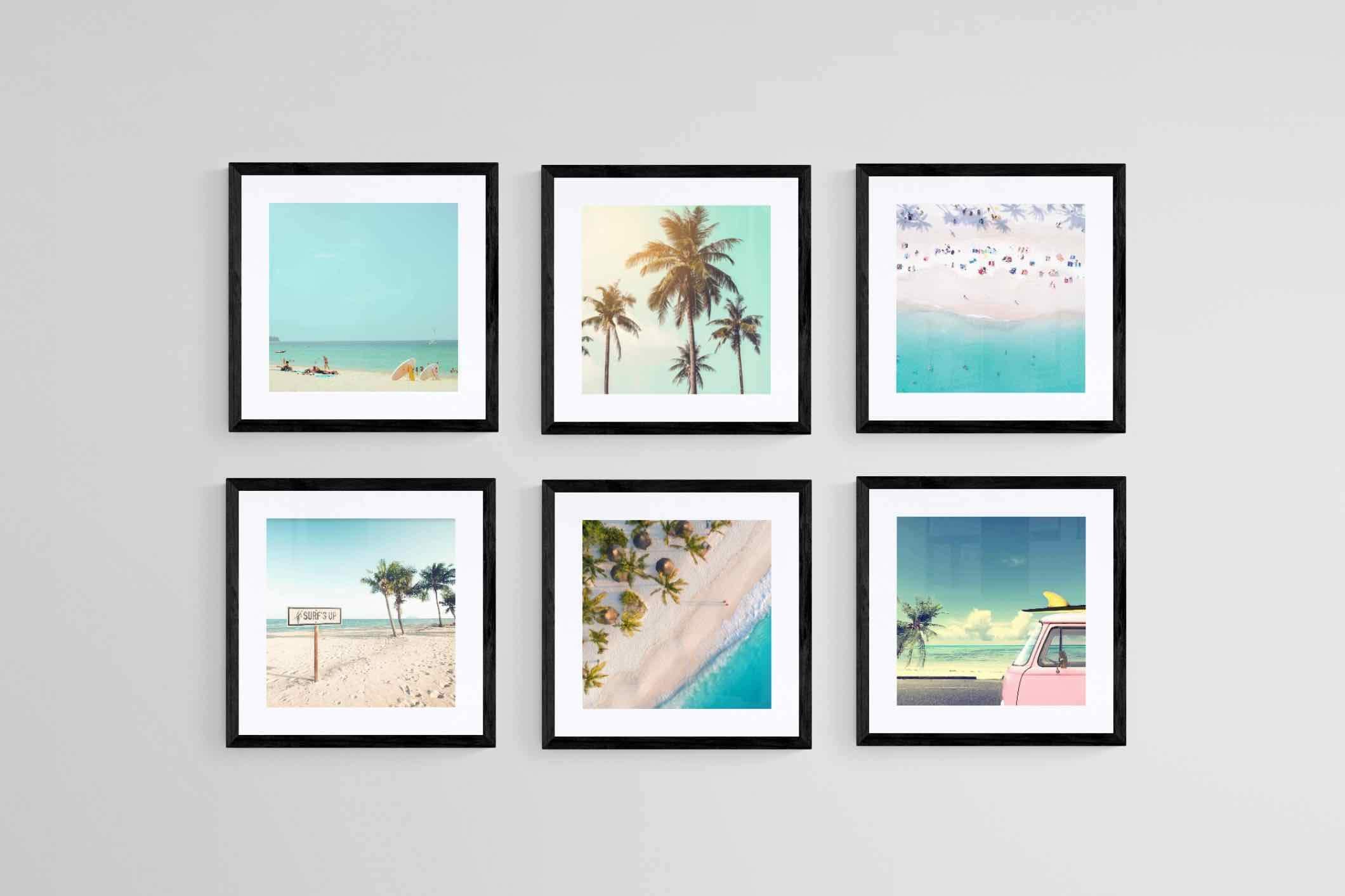 Vacation Set-Wall_Art-30 x 30cm (x6)-Framed Print-Black-Pixalot