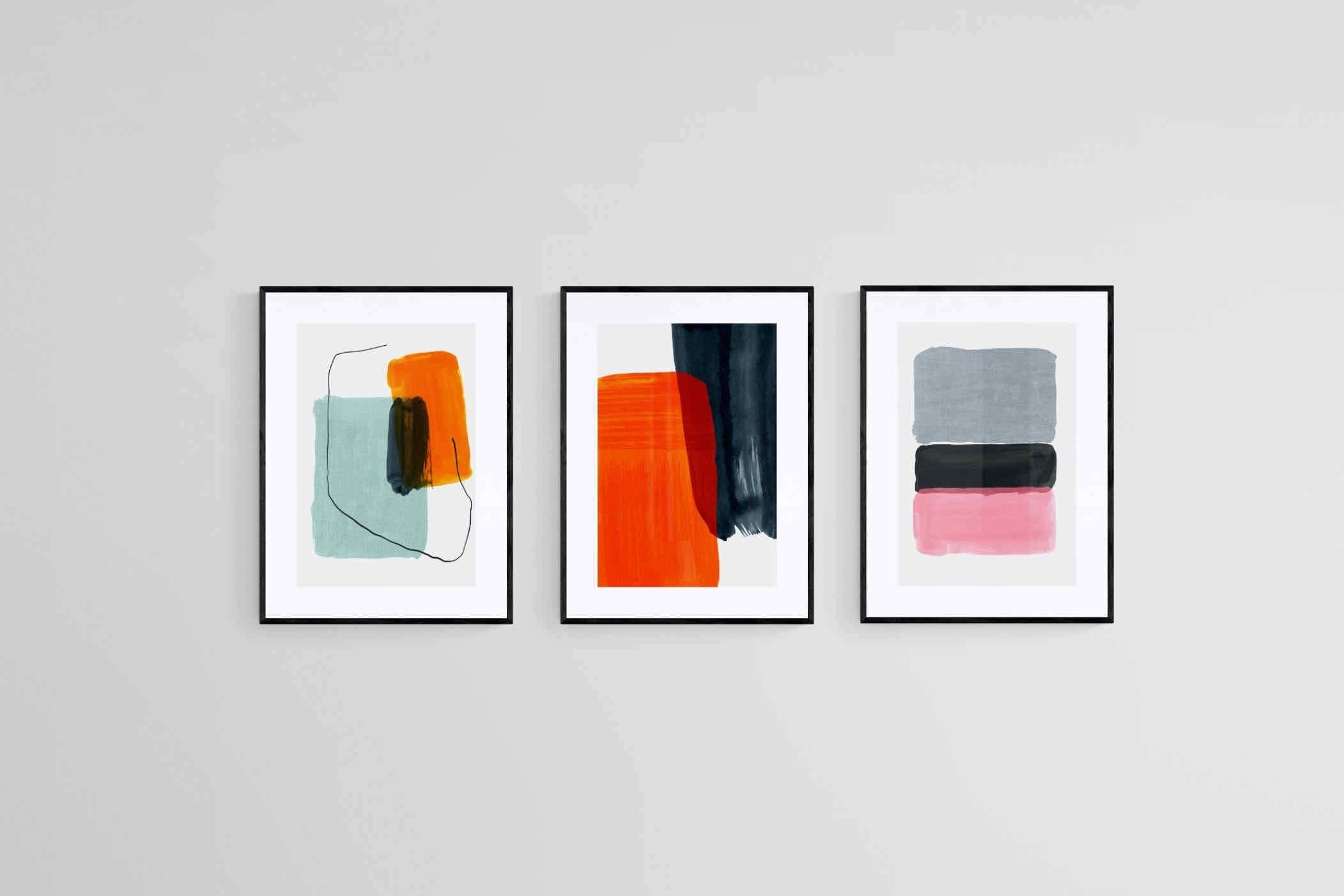 Vibrant Set-Wall_Art-45 x 60cm (x3)-Framed Print-Black-Pixalot
