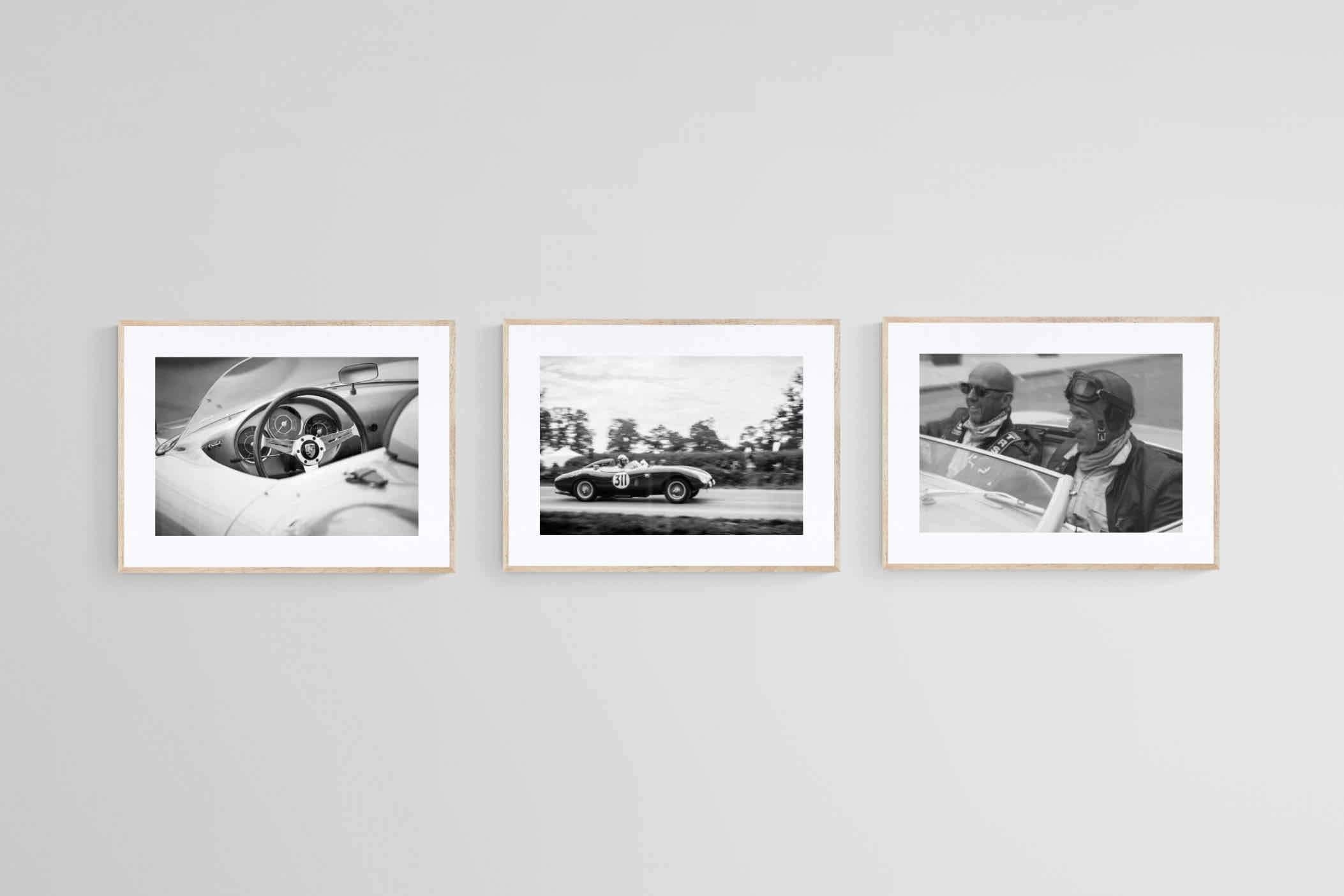 Vintage Grand Prix Set-Wall_Art-60 x 45cm (x3)-Framed Print-Wood-Pixalot