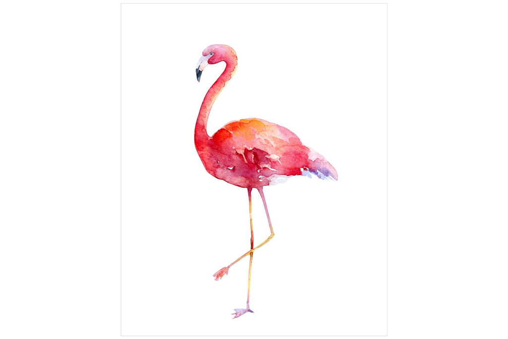 Watercolour Flamingo #2-Wall_Art-Pixalot