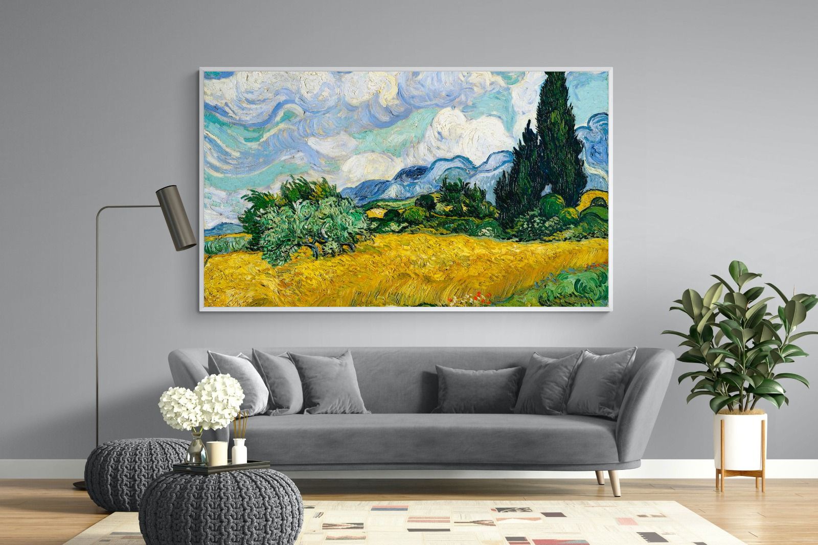 Pixalot Wheat Field with Cypresses