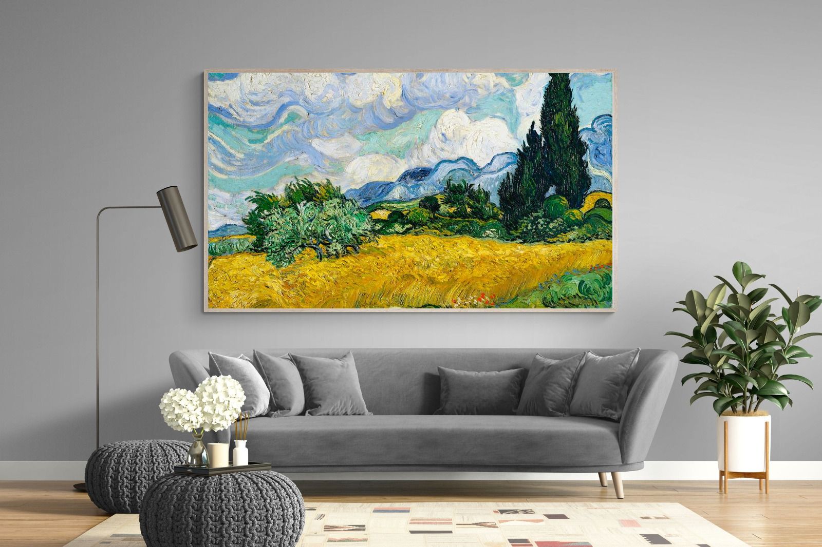 Pixalot Wheat Field with Cypresses