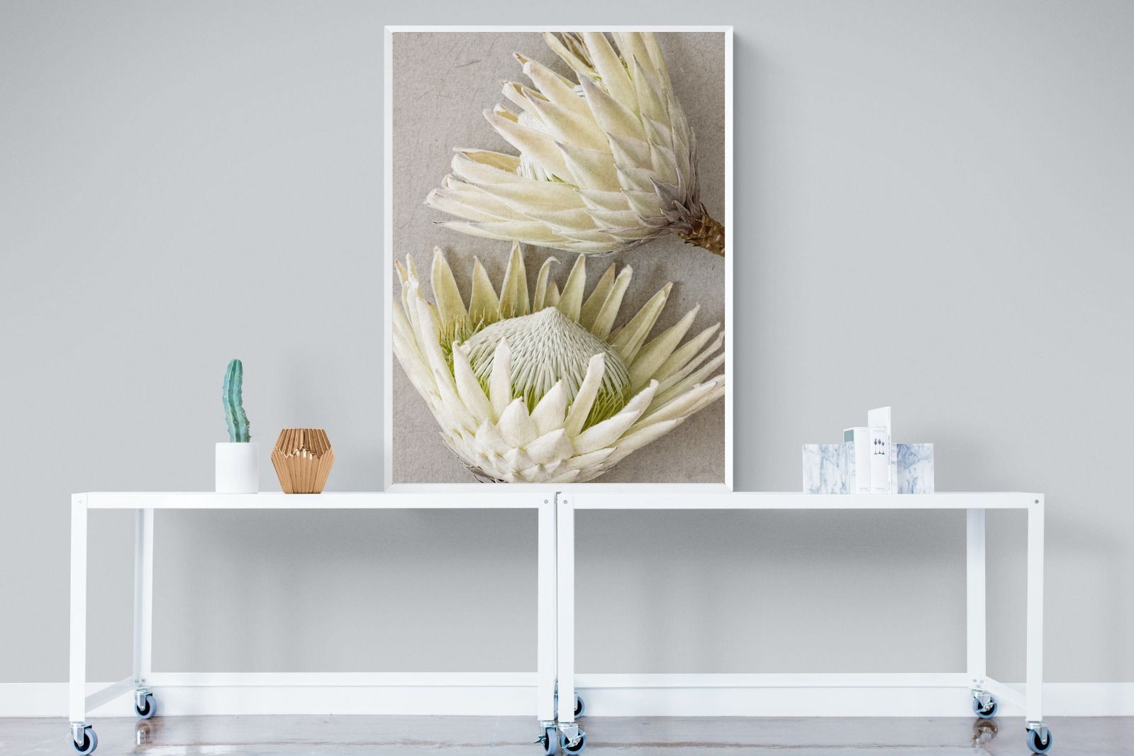 Pixalot White King Protea Pair