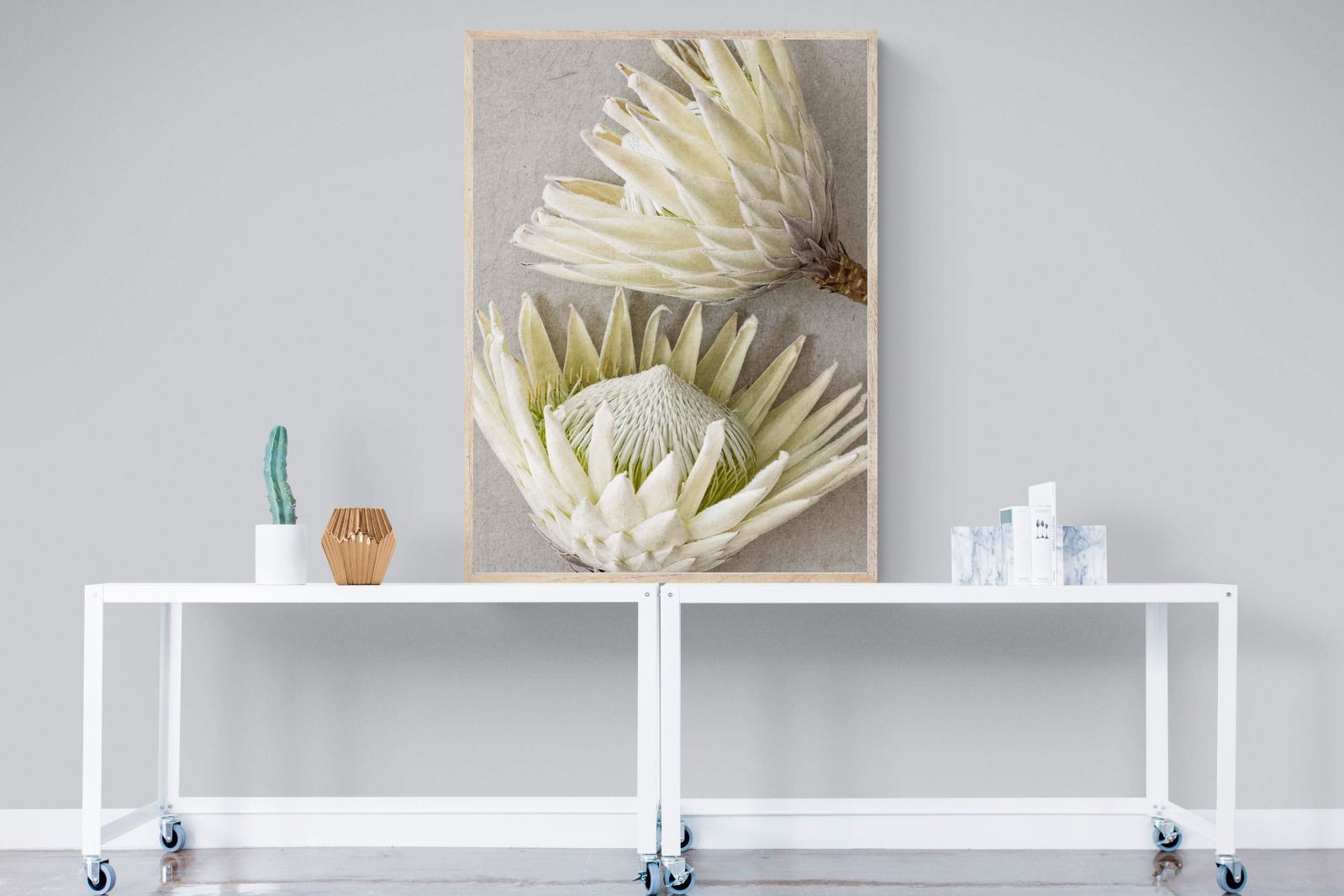 Pixalot White King Protea Pair