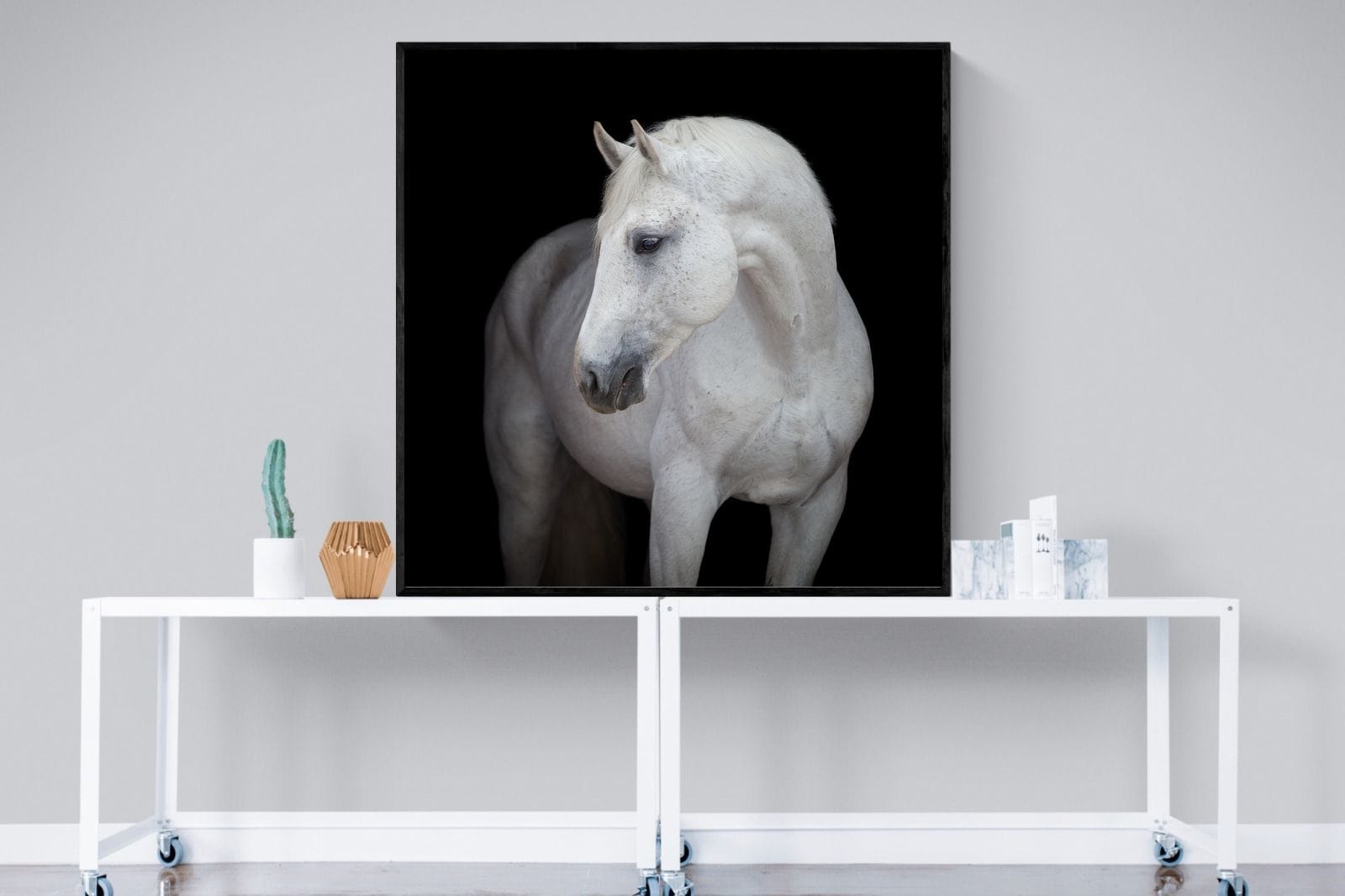 White Light-Wall_Art-120 x 120cm-Mounted Canvas-Black-Pixalot