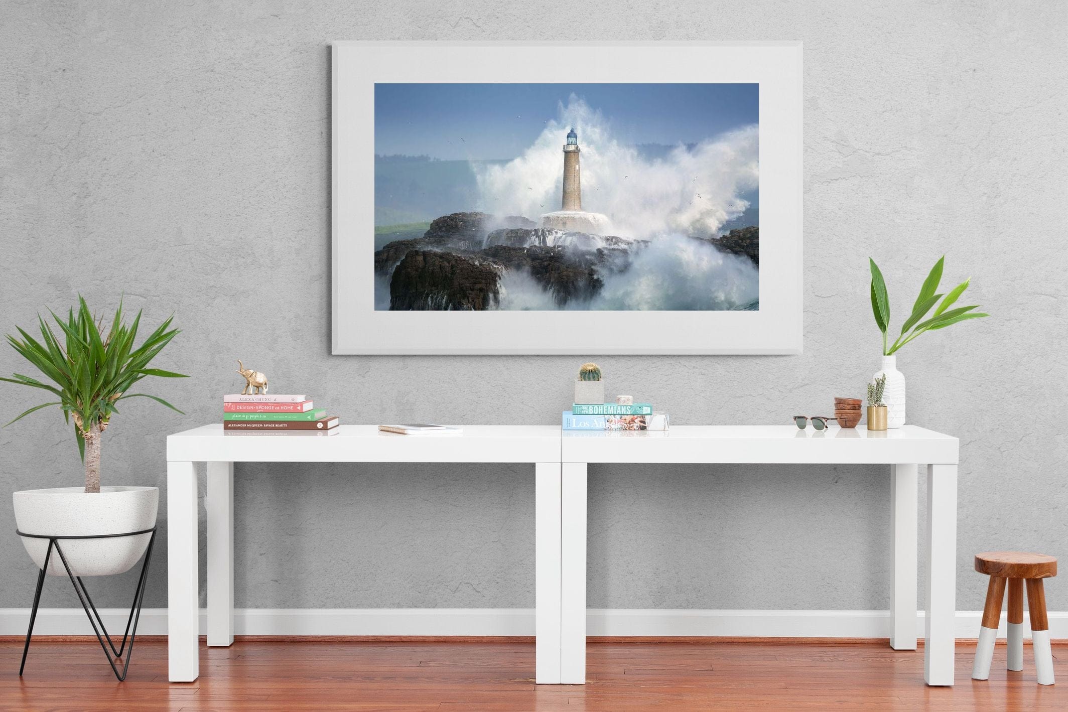 Wild Sea-Wall_Art-150 x 100cm-Framed Print-White-Pixalot