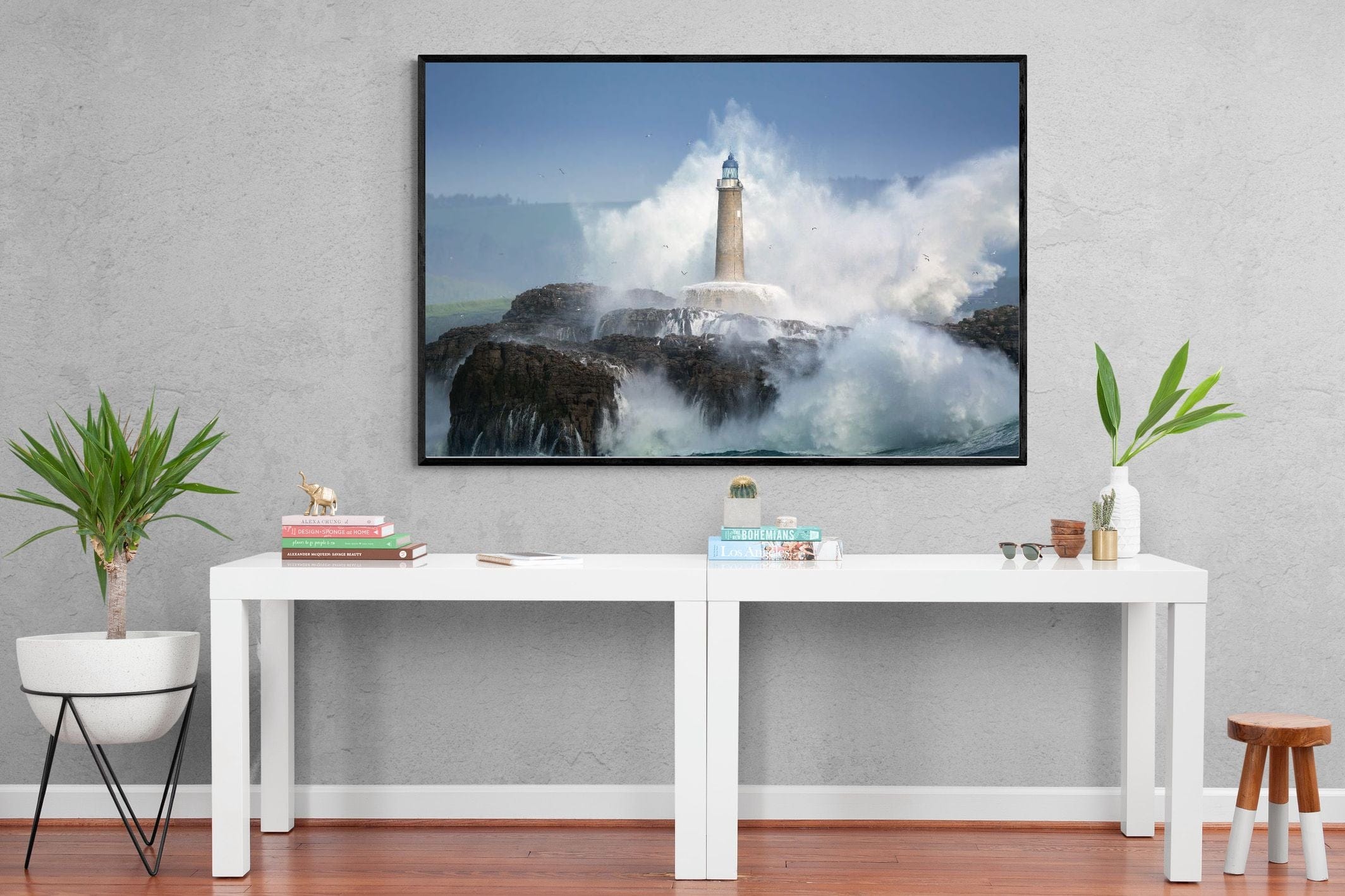 Wild Sea-Wall_Art-150 x 100cm-Mounted Canvas-Black-Pixalot