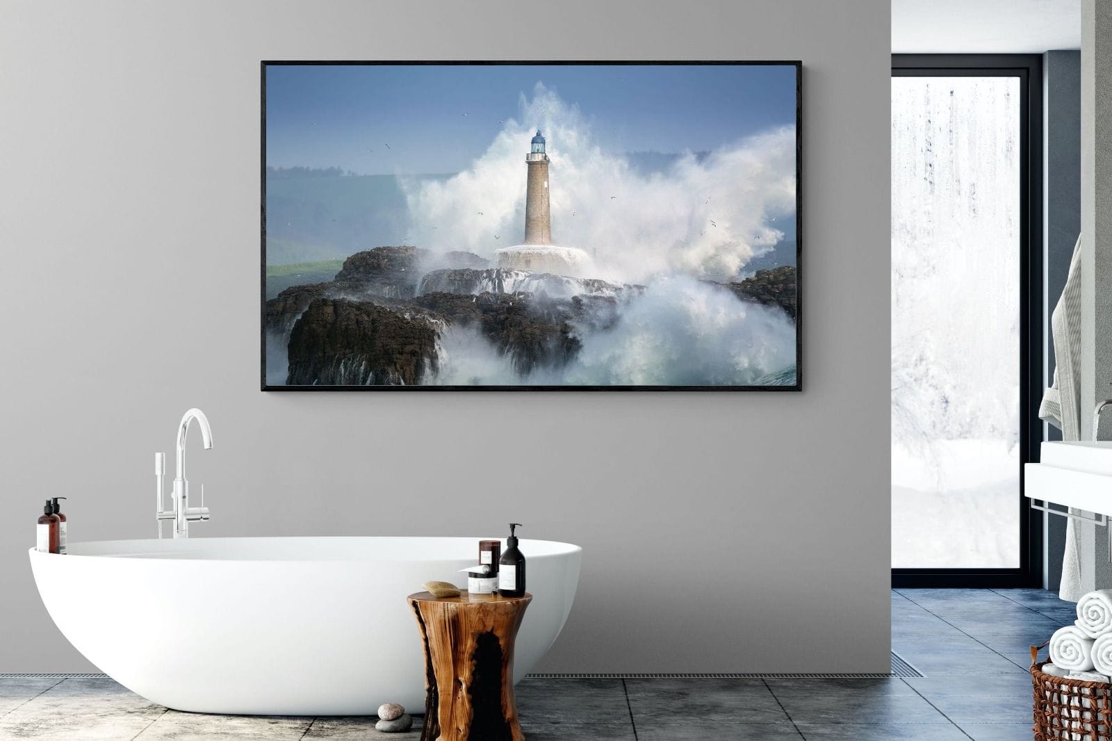 Wild Sea-Wall_Art-180 x 110cm-Mounted Canvas-Black-Pixalot