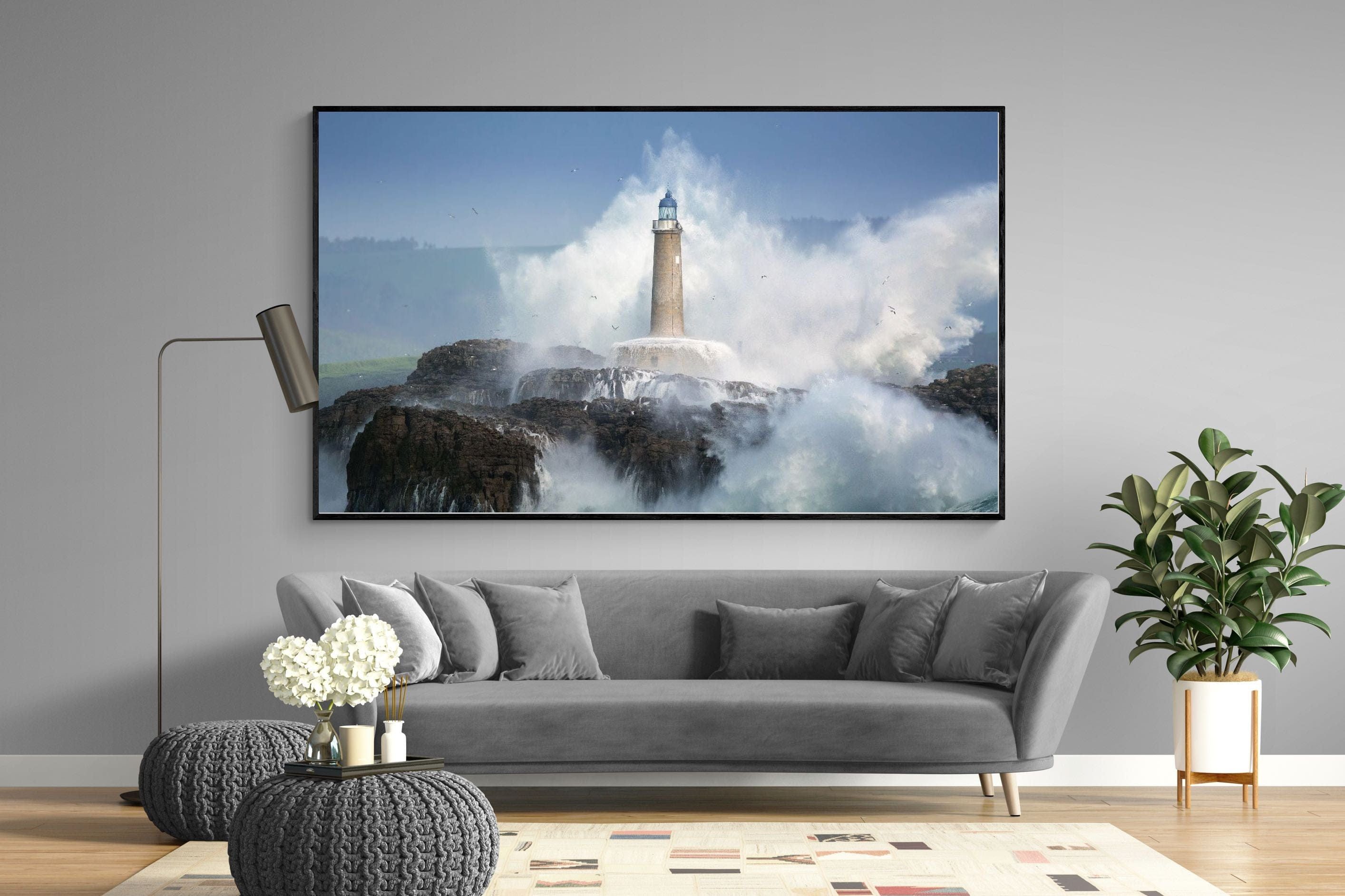 Wild Sea-Wall_Art-220 x 130cm-Mounted Canvas-Black-Pixalot