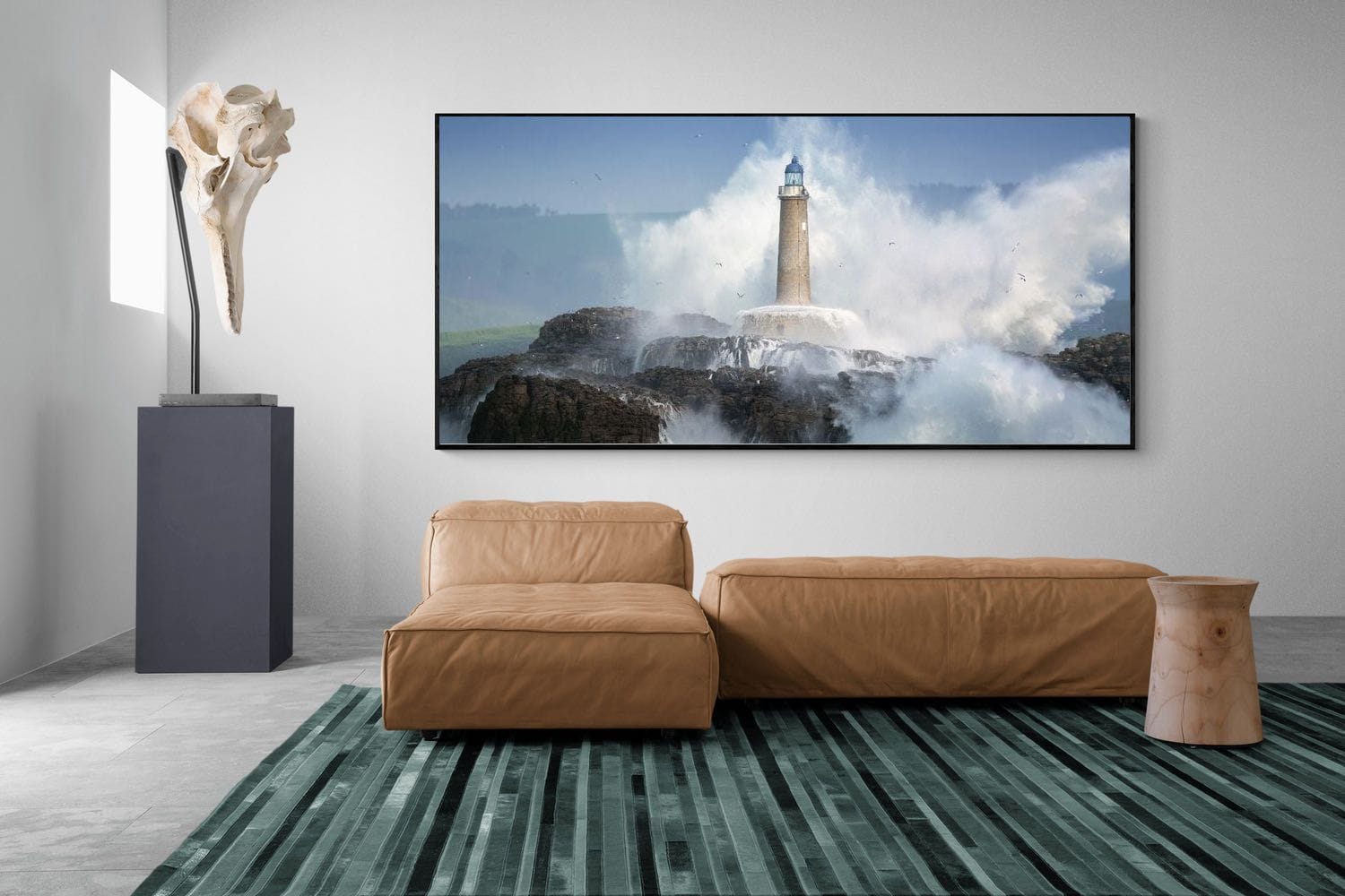 Wild Sea-Wall_Art-275 x 130cm-Mounted Canvas-Black-Pixalot
