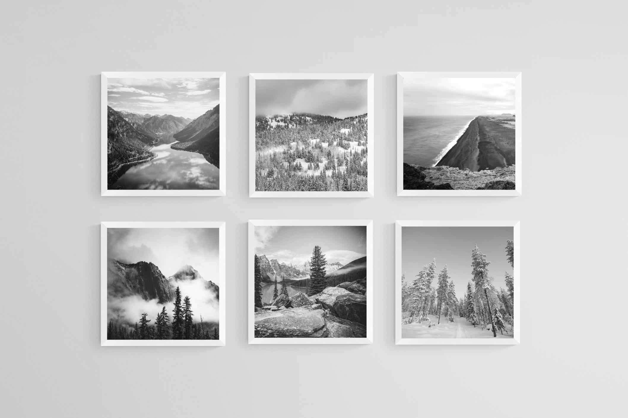 Wilderness Set-Wall_Art-30 x 30cm (x6)-Mounted Canvas-White-Pixalot