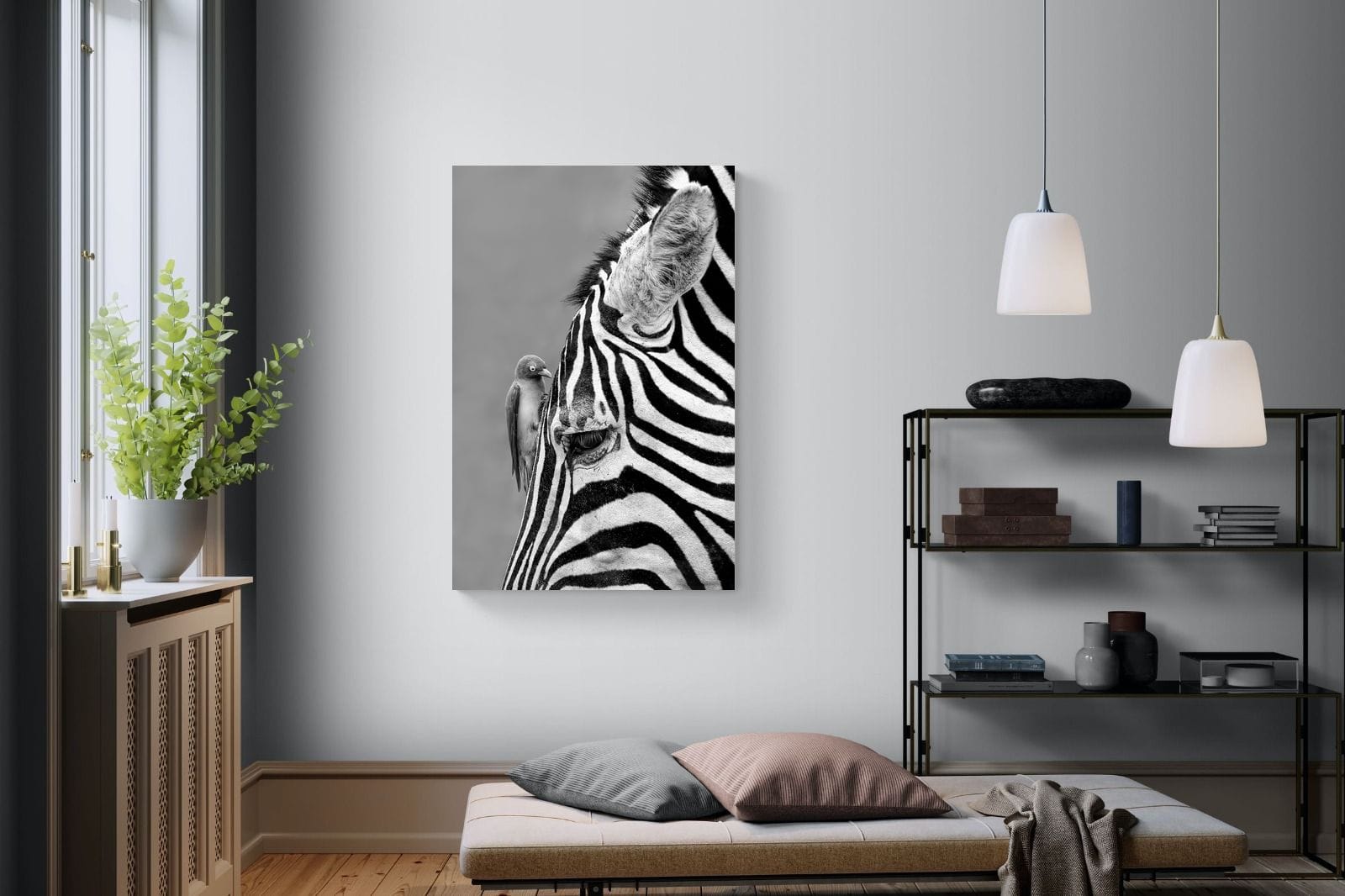 Zebra Sip-Wall_Art-100 x 150cm-Mounted Canvas-No Frame-Pixalot
