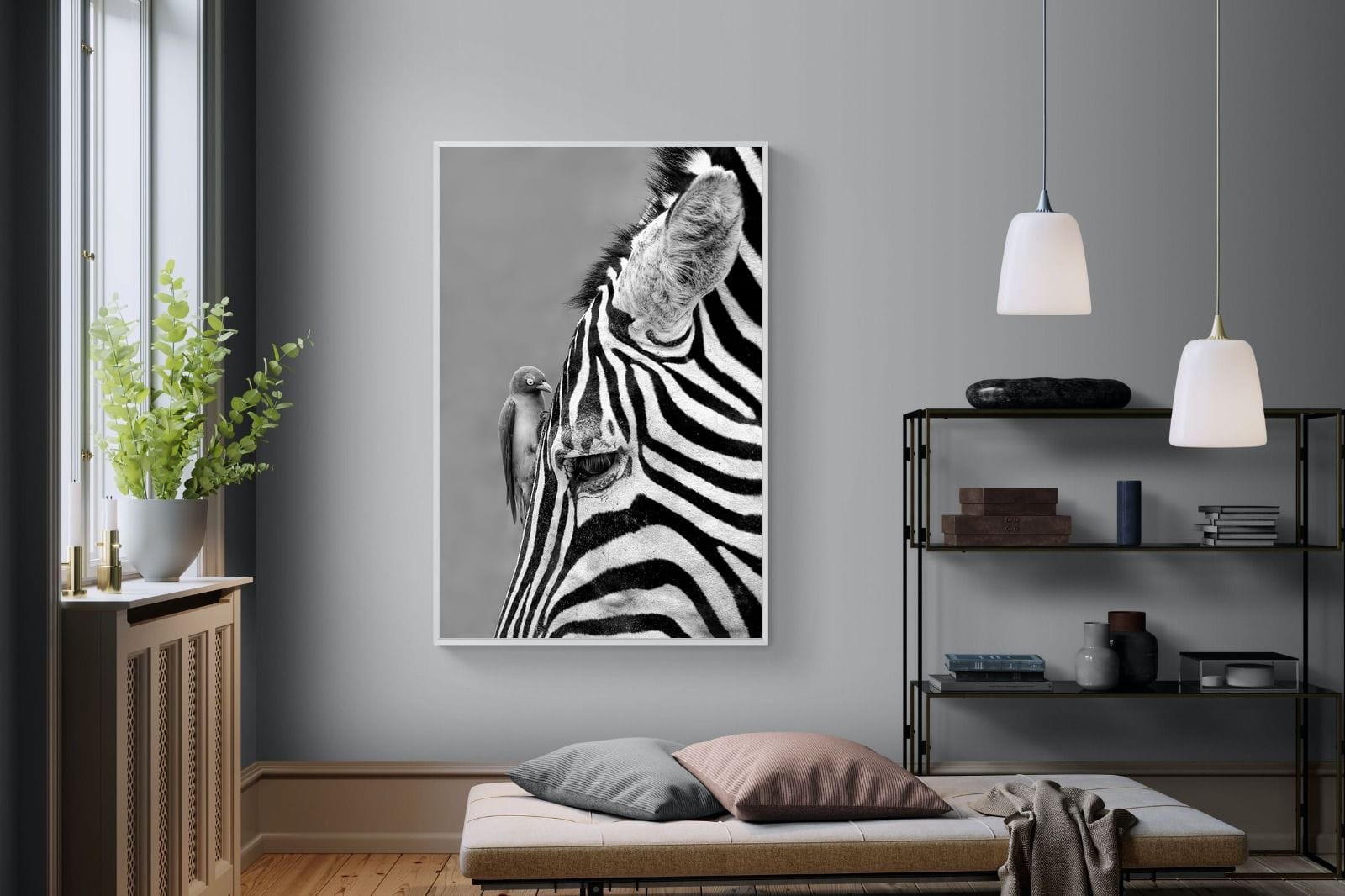 Zebra Sip-Wall_Art-120 x 180cm-Mounted Canvas-White-Pixalot