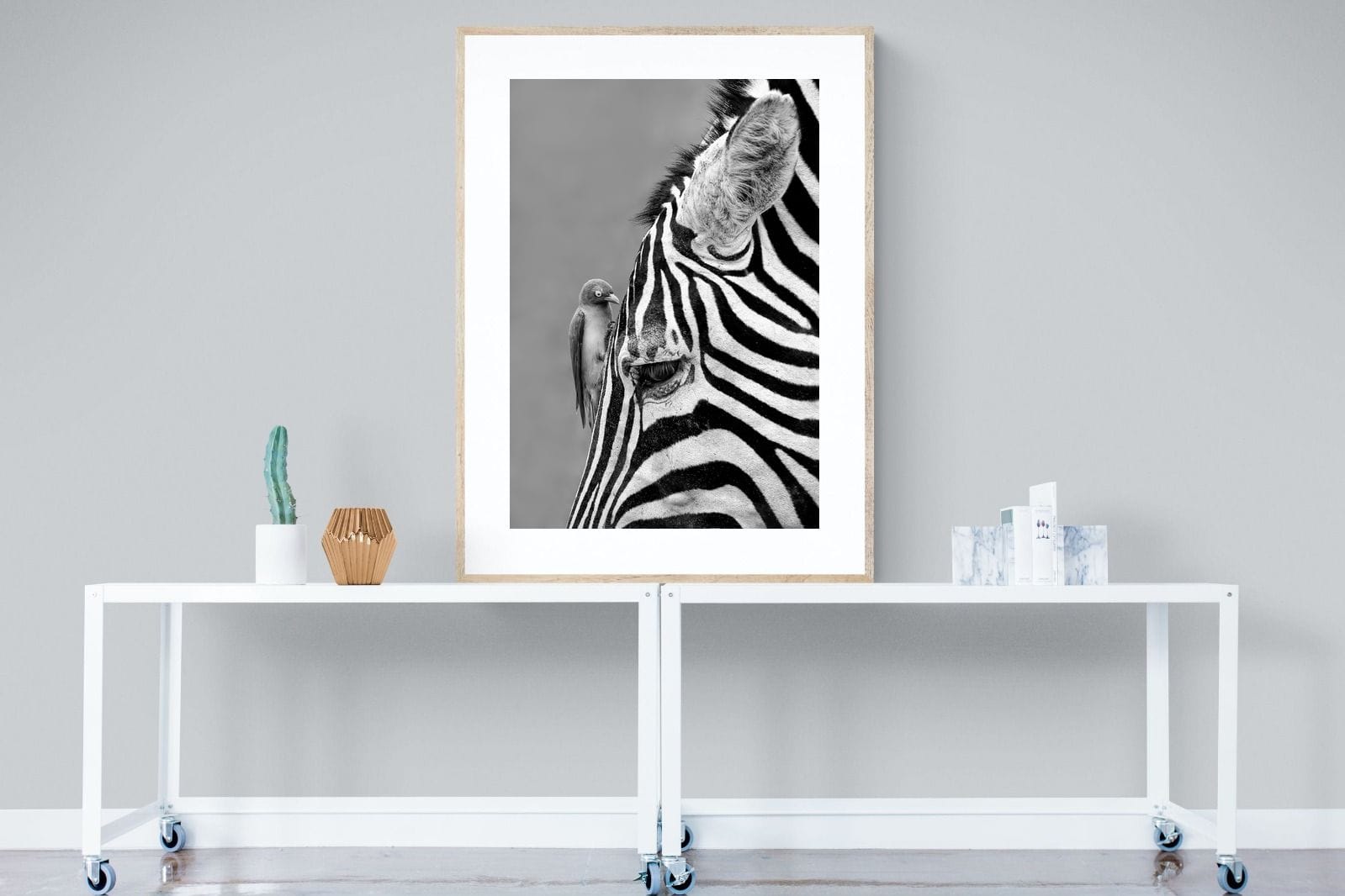 Zebra Sip-Wall_Art-90 x 120cm-Framed Print-Wood-Pixalot