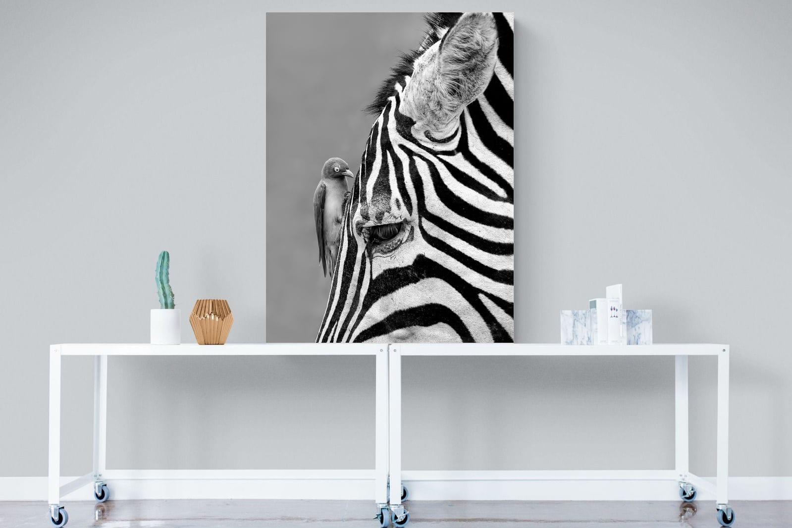 Zebra Sip-Wall_Art-90 x 120cm-Mounted Canvas-No Frame-Pixalot